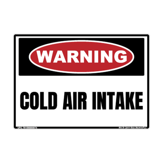 Warning Cold Air Intake Safety Sticker Decal