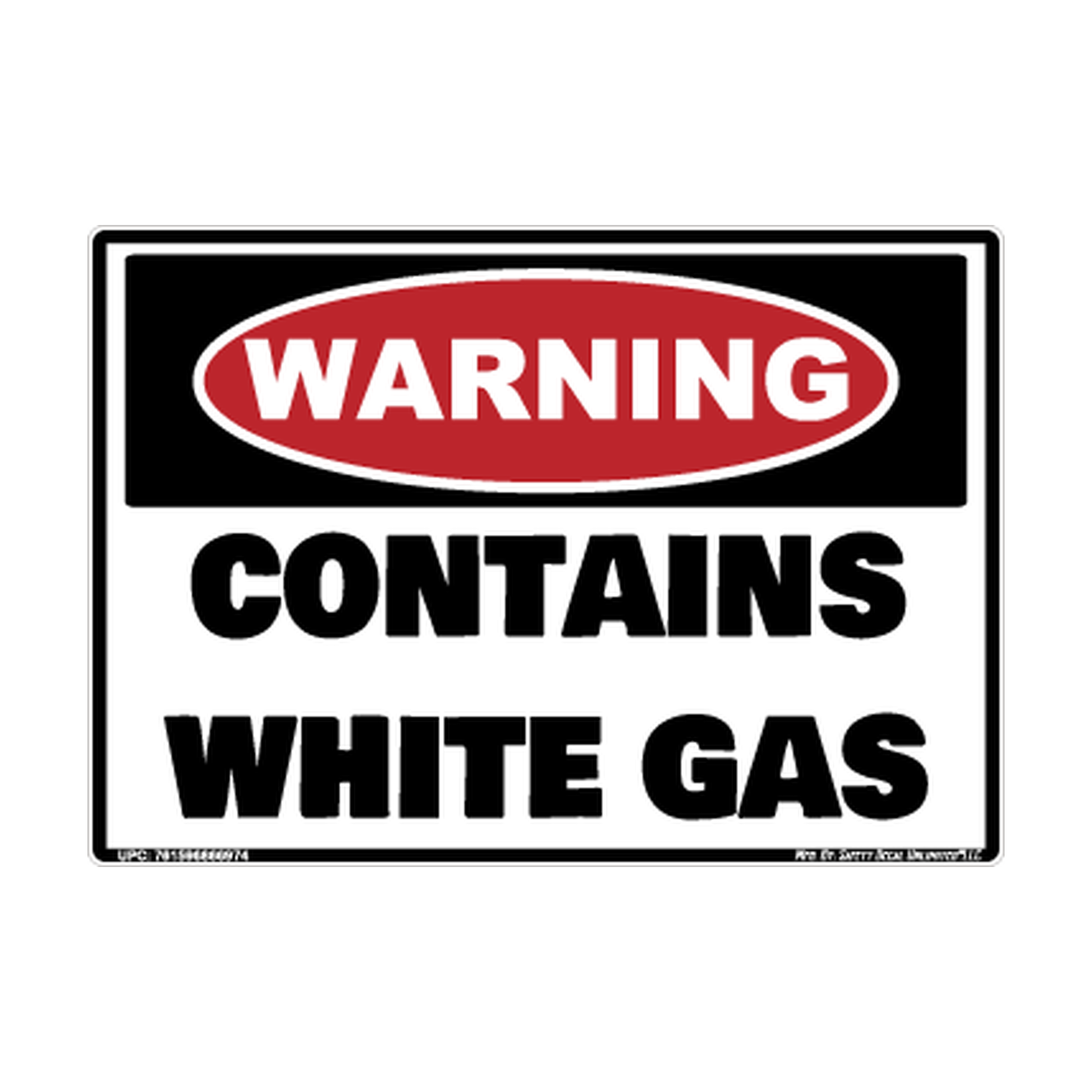 Warning Contains White Gas Safety Sticker Decal