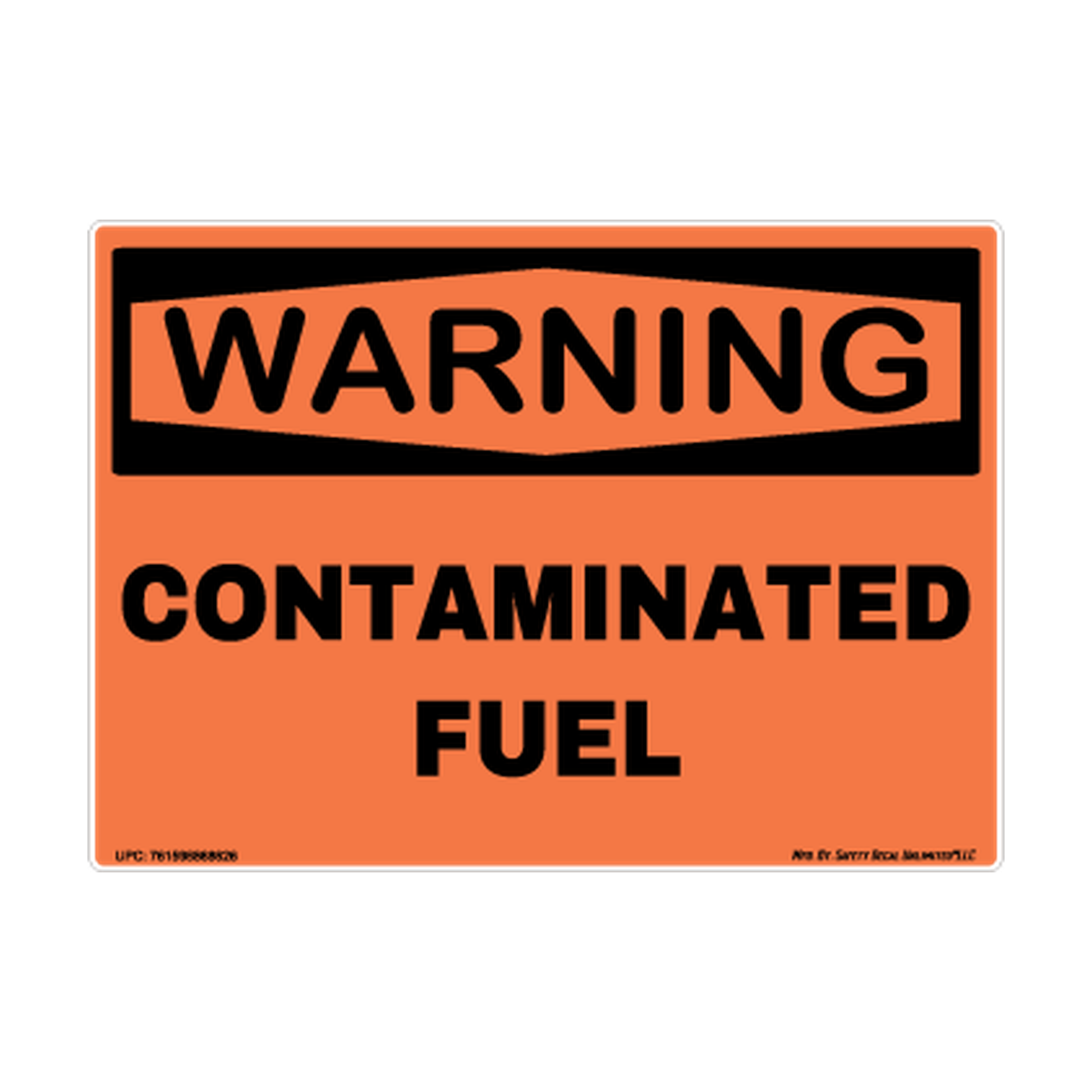 Warning Contaminated Fuel Safety Sticker Decal
