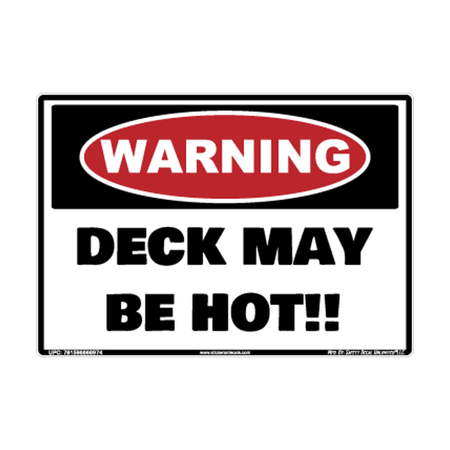 Warning Deck May Be Hot Safety Sticker Decal
