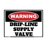 Warning Drip-Line Supply Valve Identification Decal