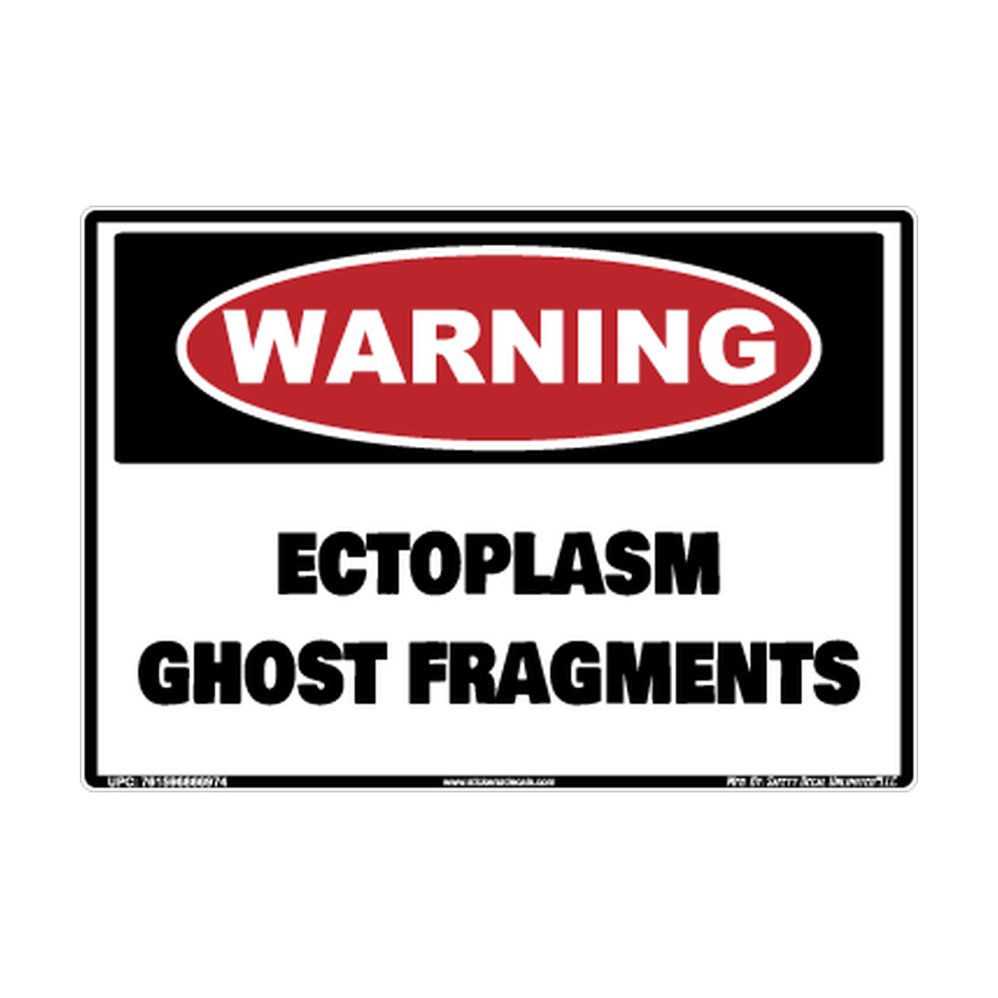 Warning Ectoplasm Ghost Fragments Safety Sticker Decal