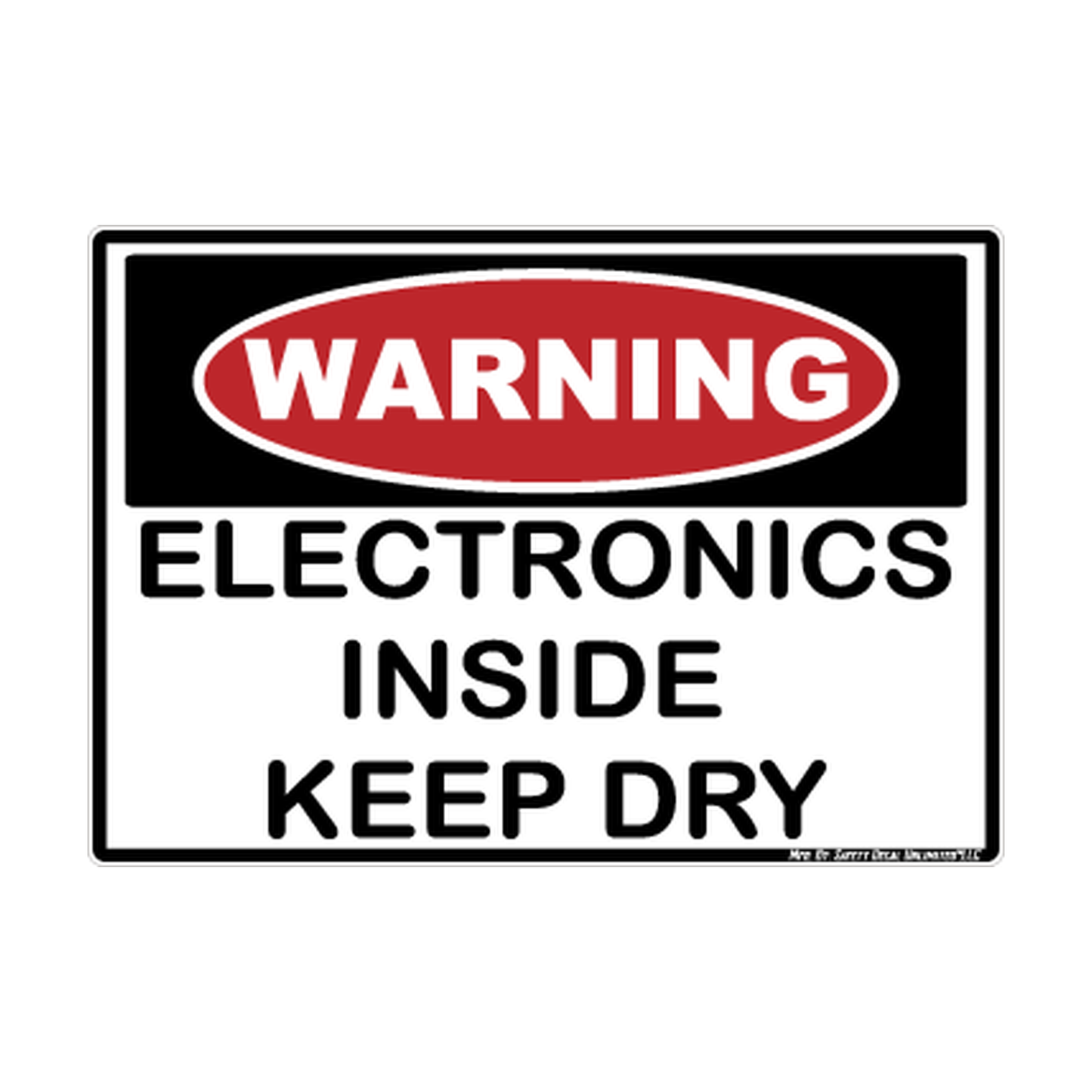 Warning Electronics Inside Keep Dry Safety Sticker Decal