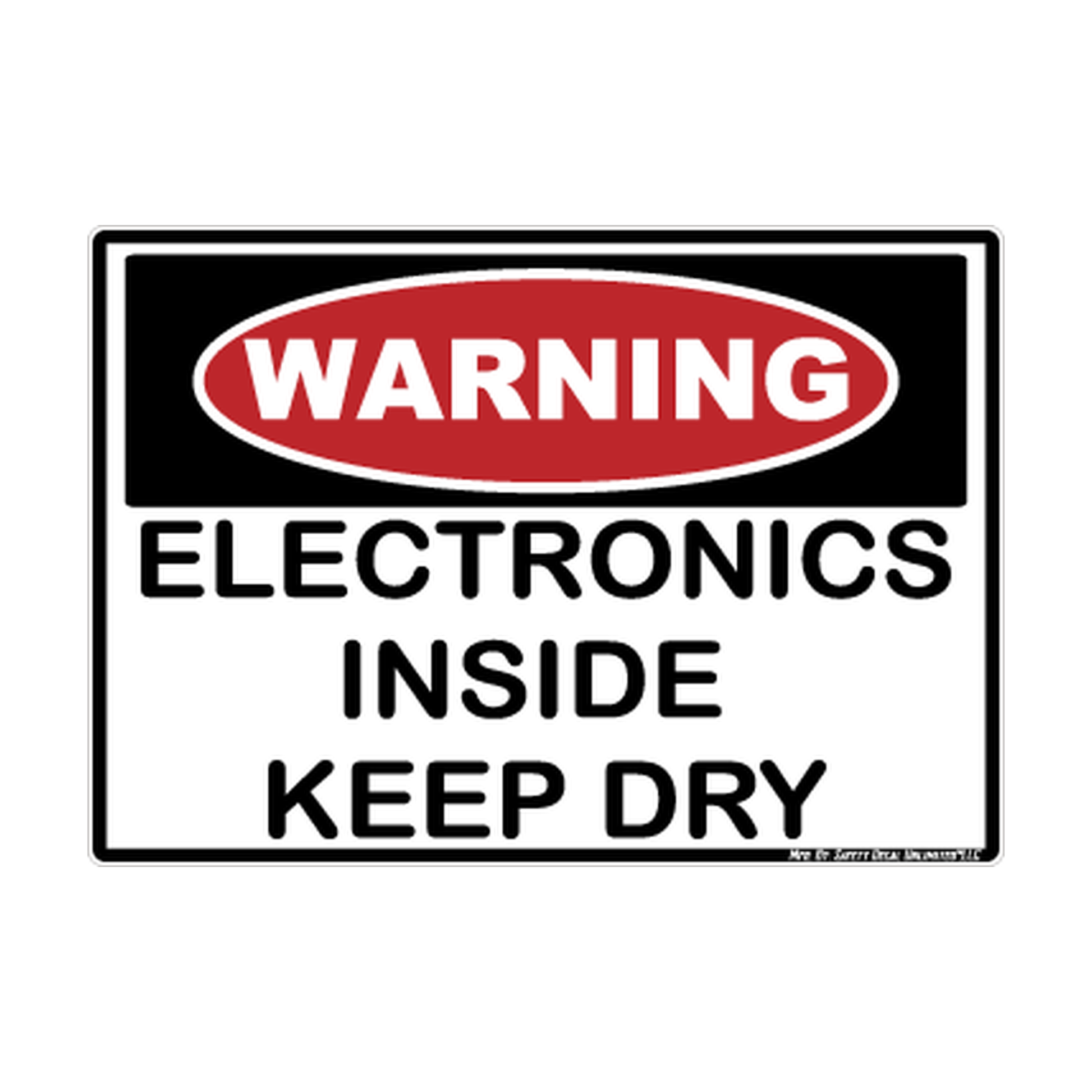 Warning Electronics Inside Keep Dry Safety Sticker Decal