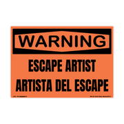Warning Escape Artist / Artista del Escape Bilingual adhesive novelty decal