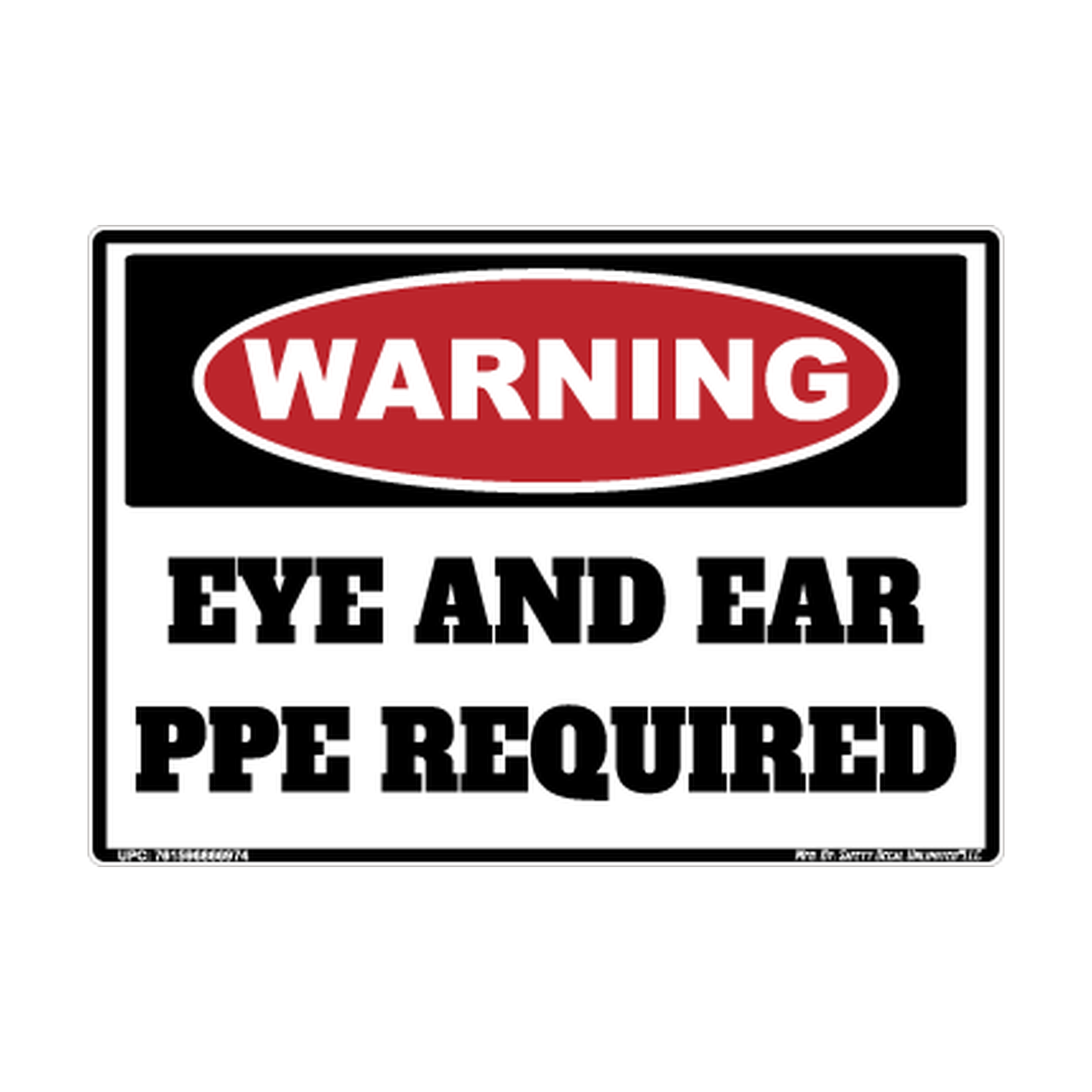 Warning Eye And Ear Ppe Required Safety Sticker Decal