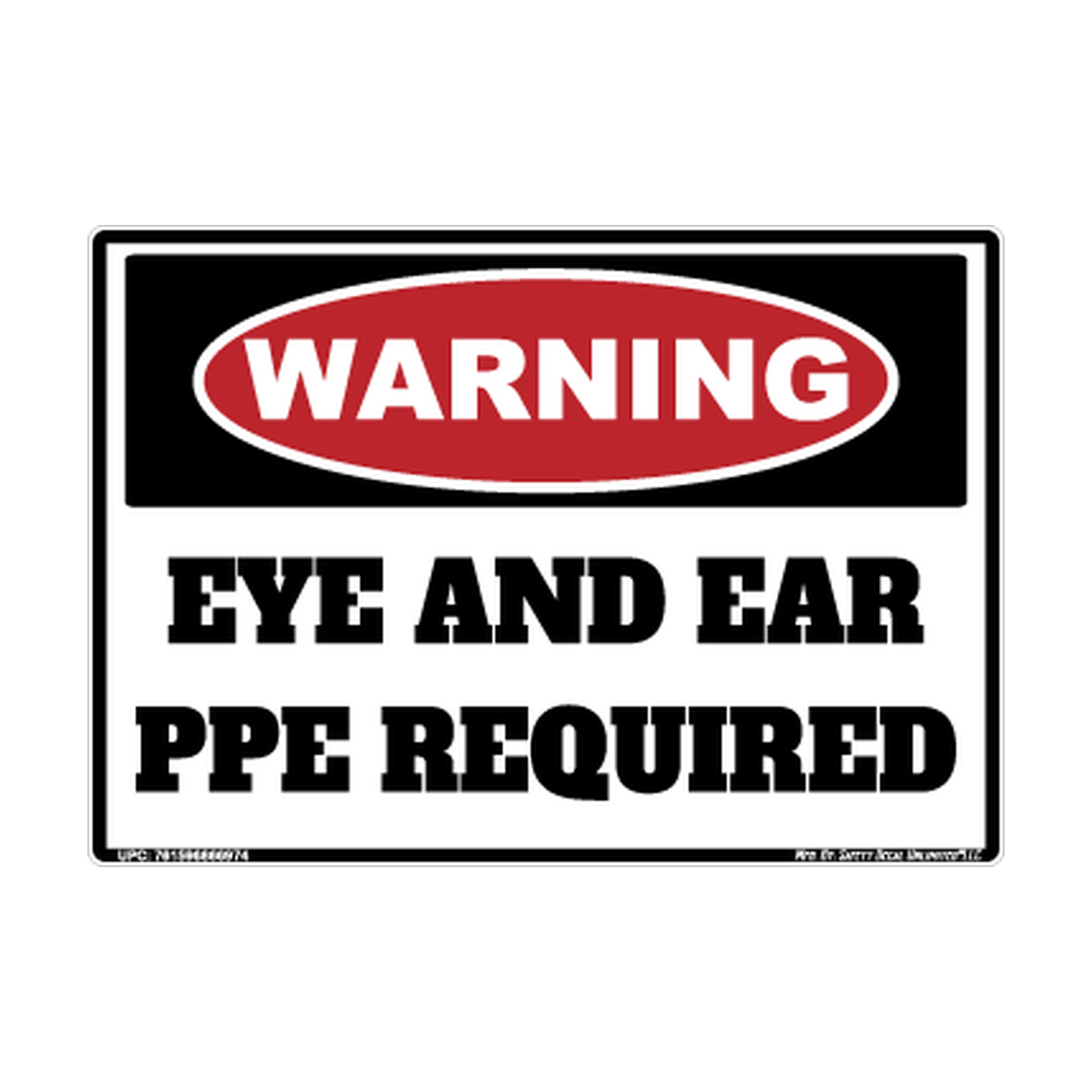 Warning Eye And Ear Ppe Required Safety Sticker Decal