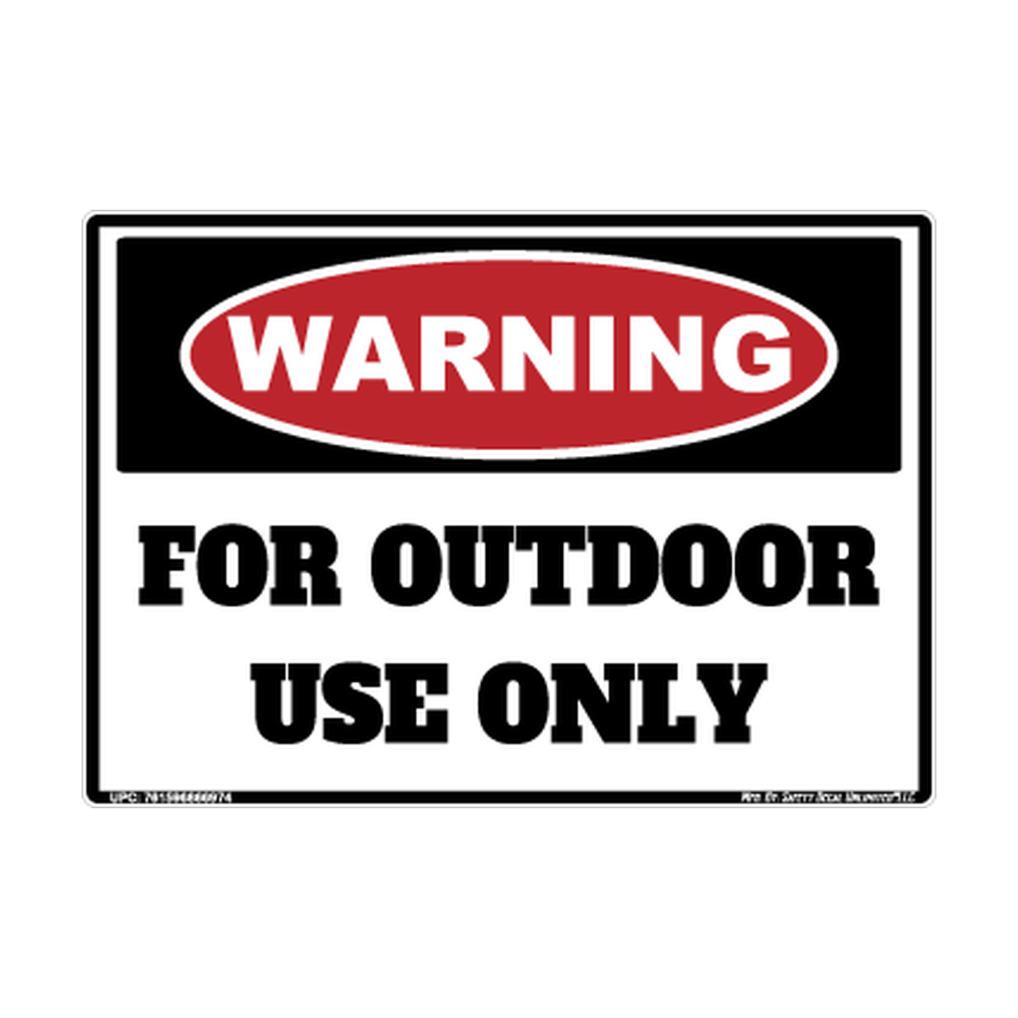 Warning For Outdoor Use Only Safety Sticker Decal