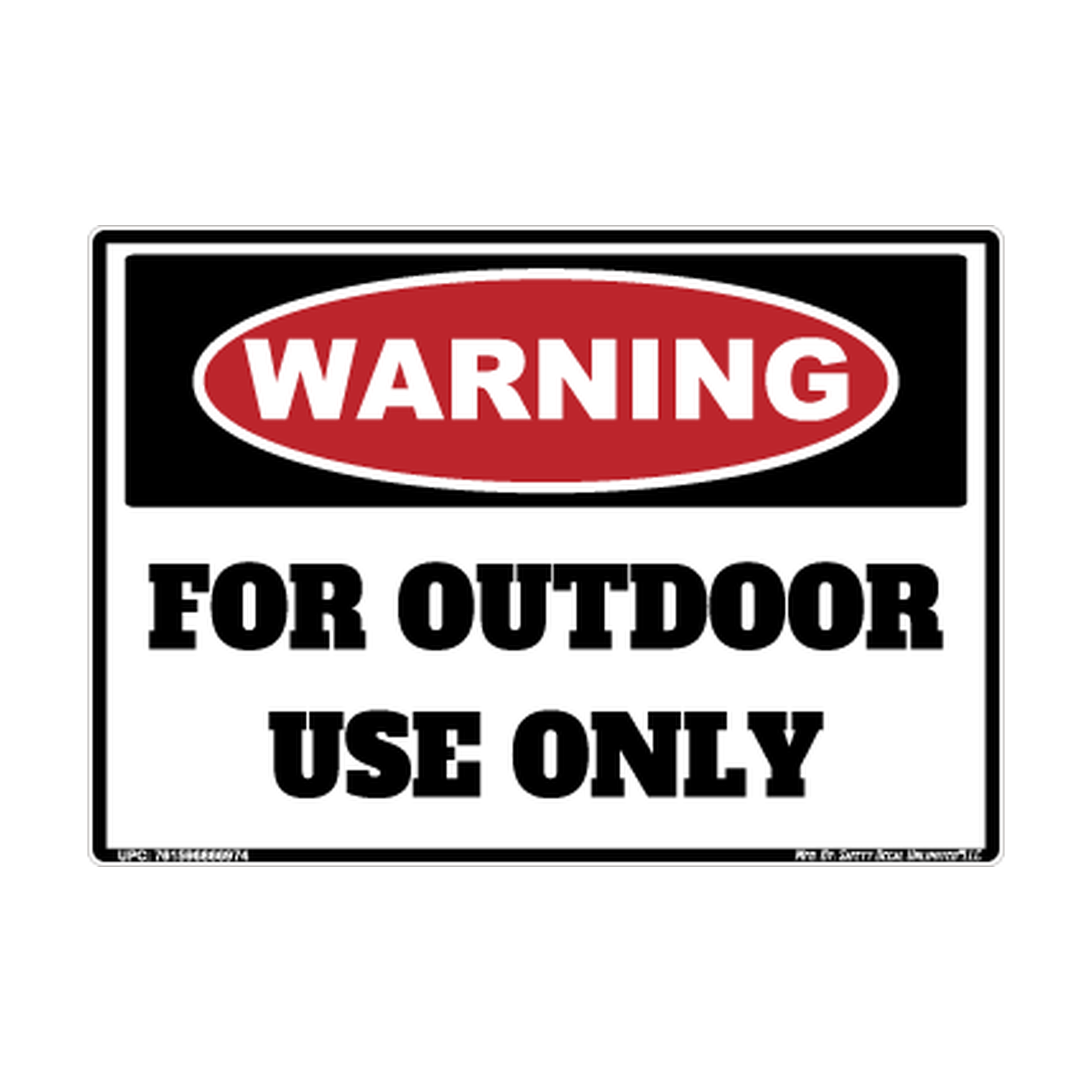 Warning For Outdoor Use Only Safety Sticker Decal