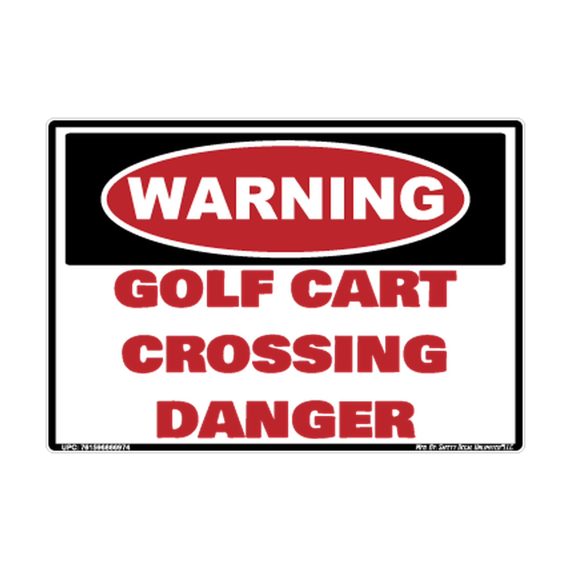 Warning Golf Cart Crossing Danger Safety Sticker Decal