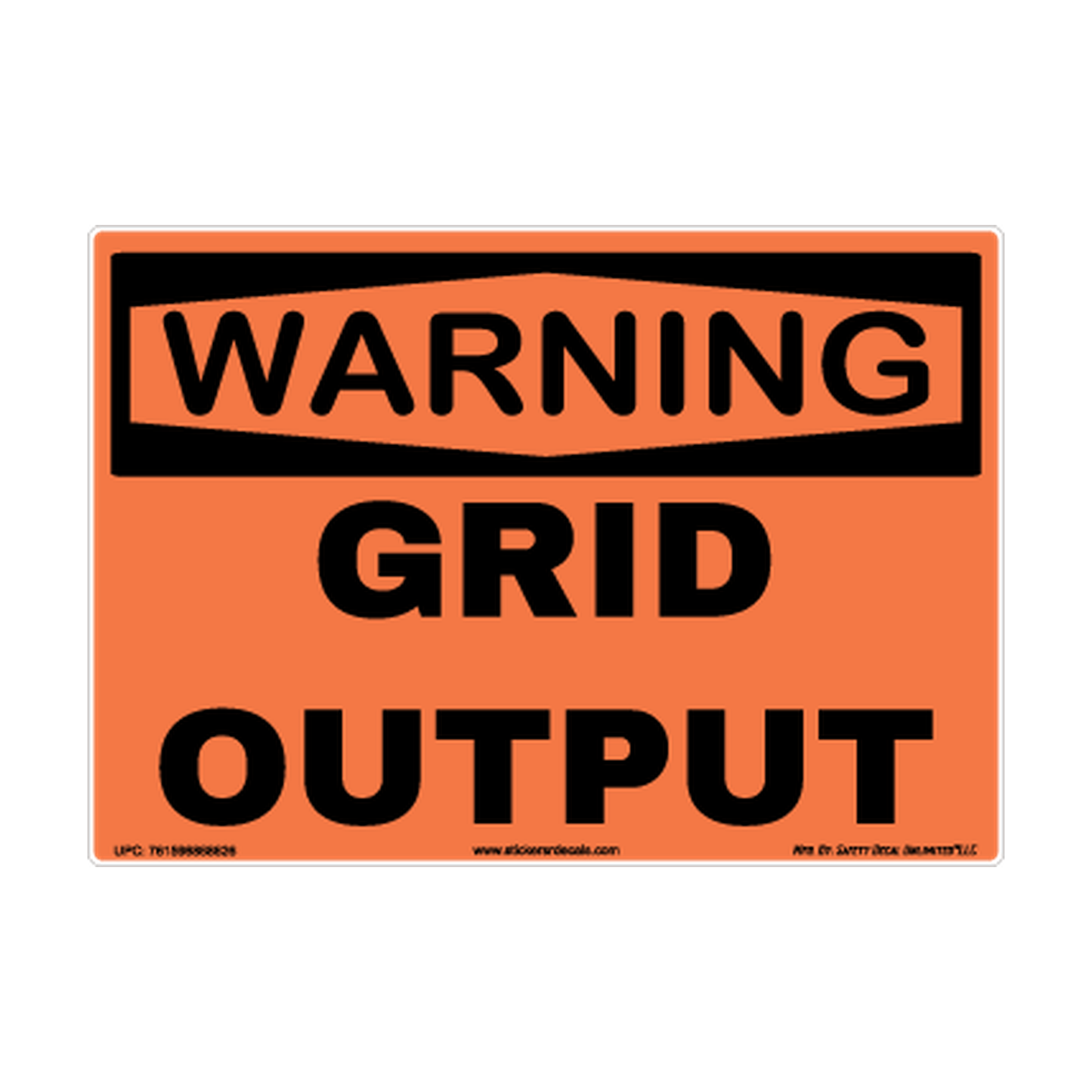 Warning Grid Output Safety Sticker Decal