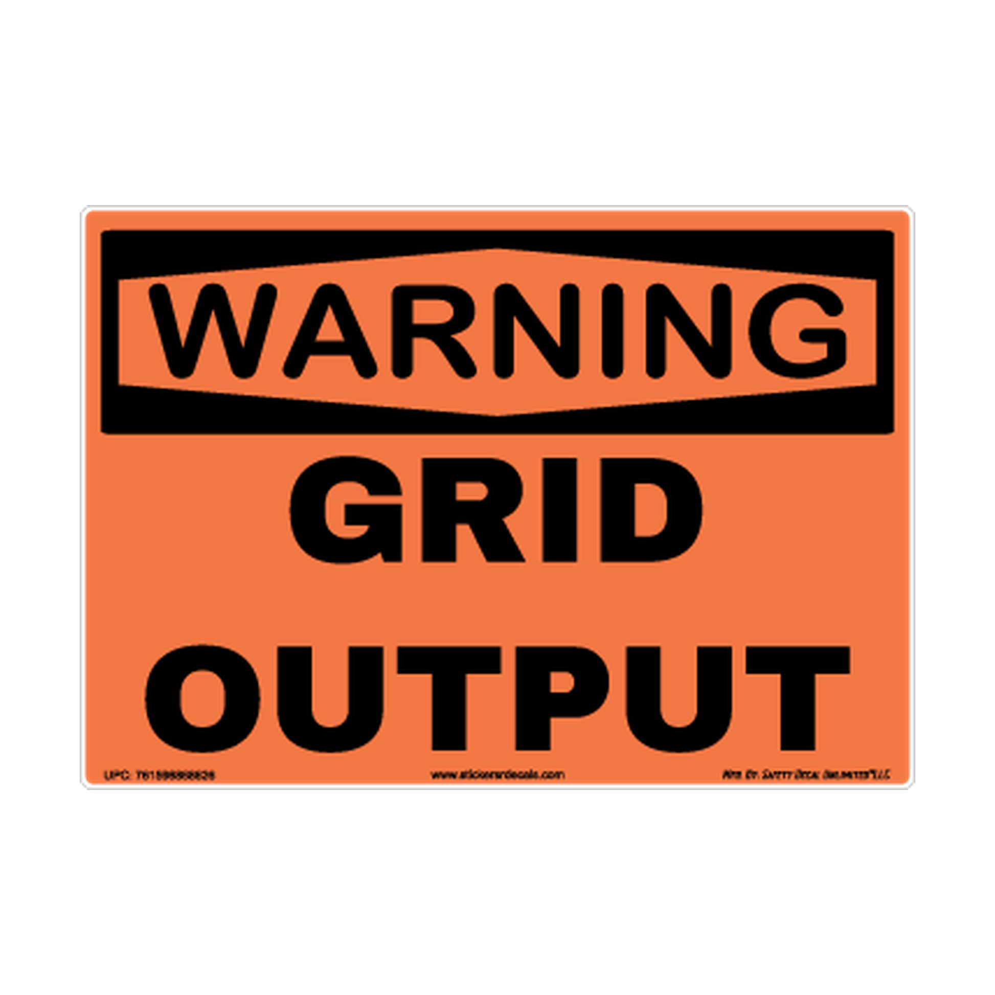 Warning Grid Output Safety Sticker Decal