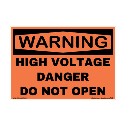Warning High Voltage Do Not Open Safety Sticker Decal