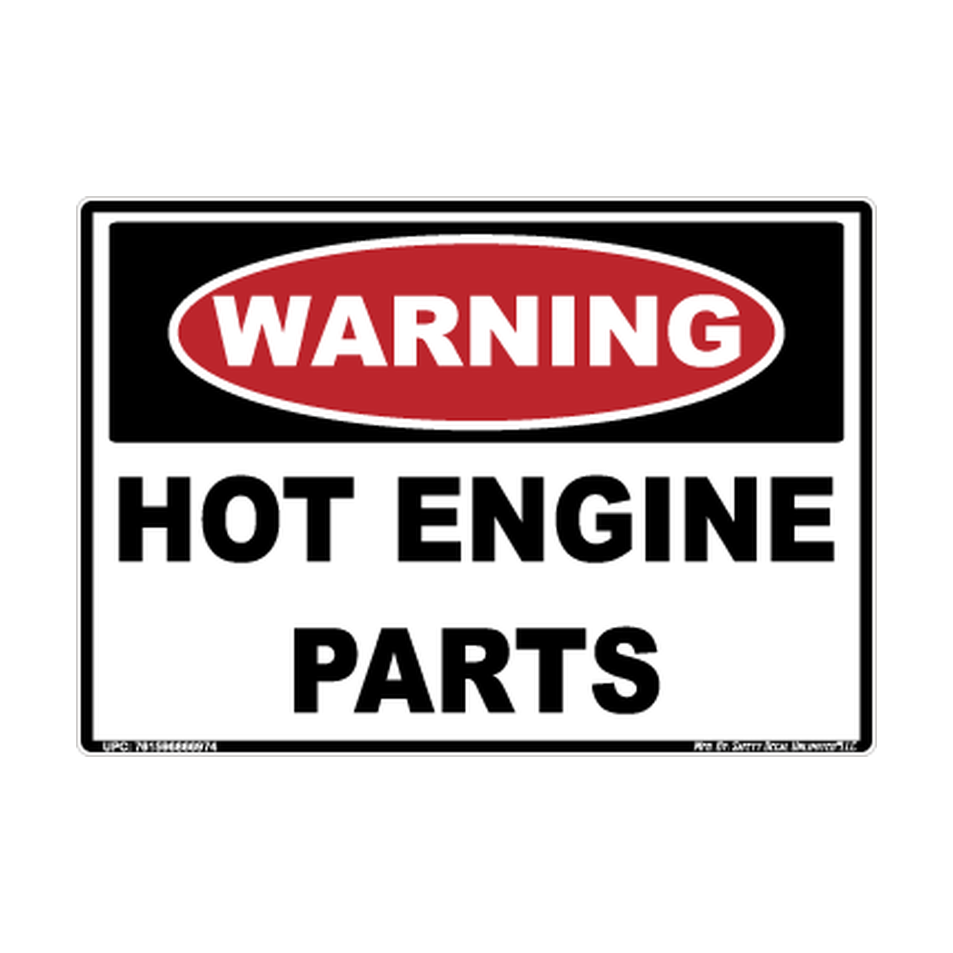 Warning Hot Engine Parts Safety Sticker Decal