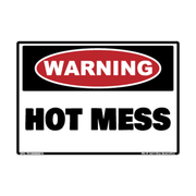 Warning Hot Mess adhesive novelty decal