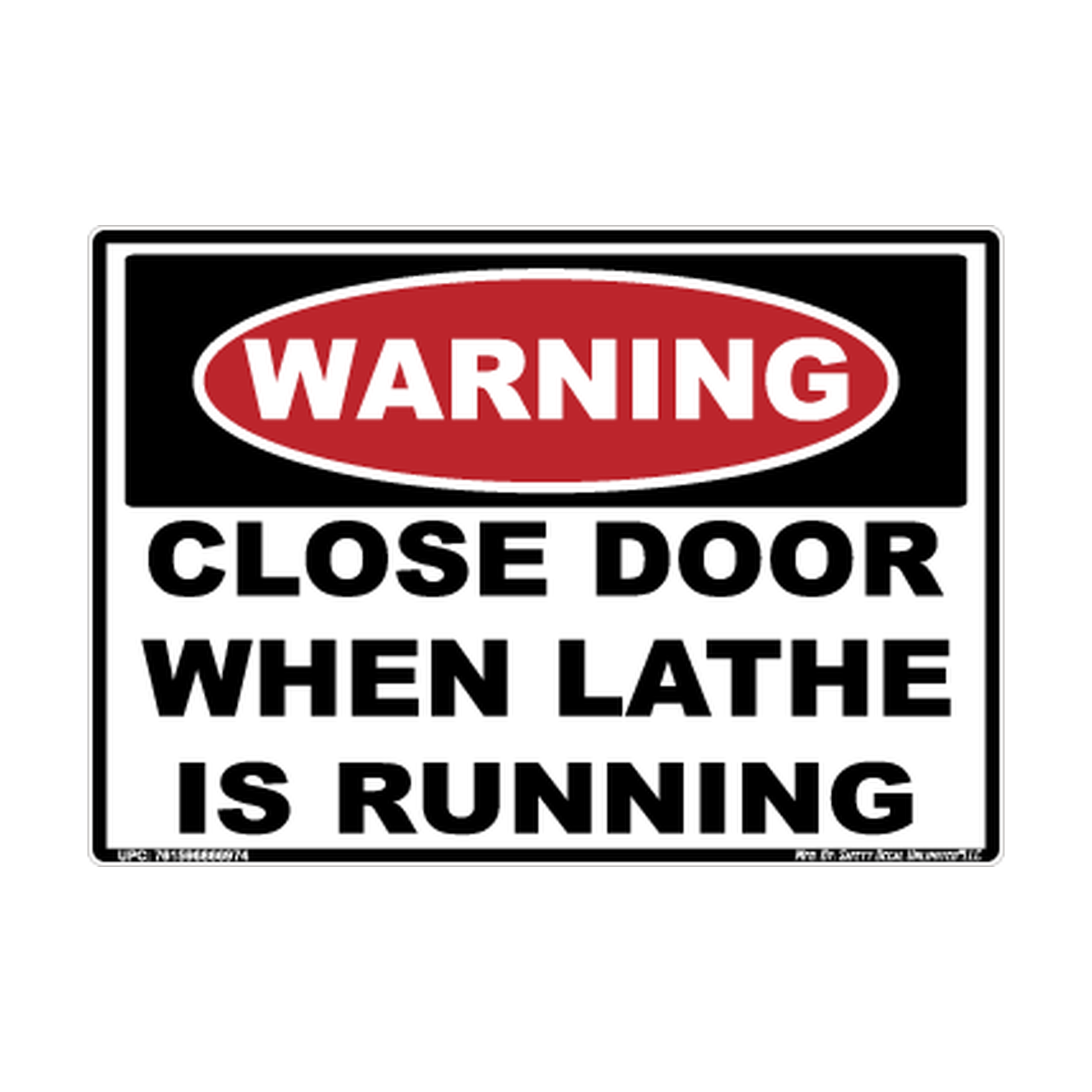 Warning Lathe Running Safety Sticker Decal