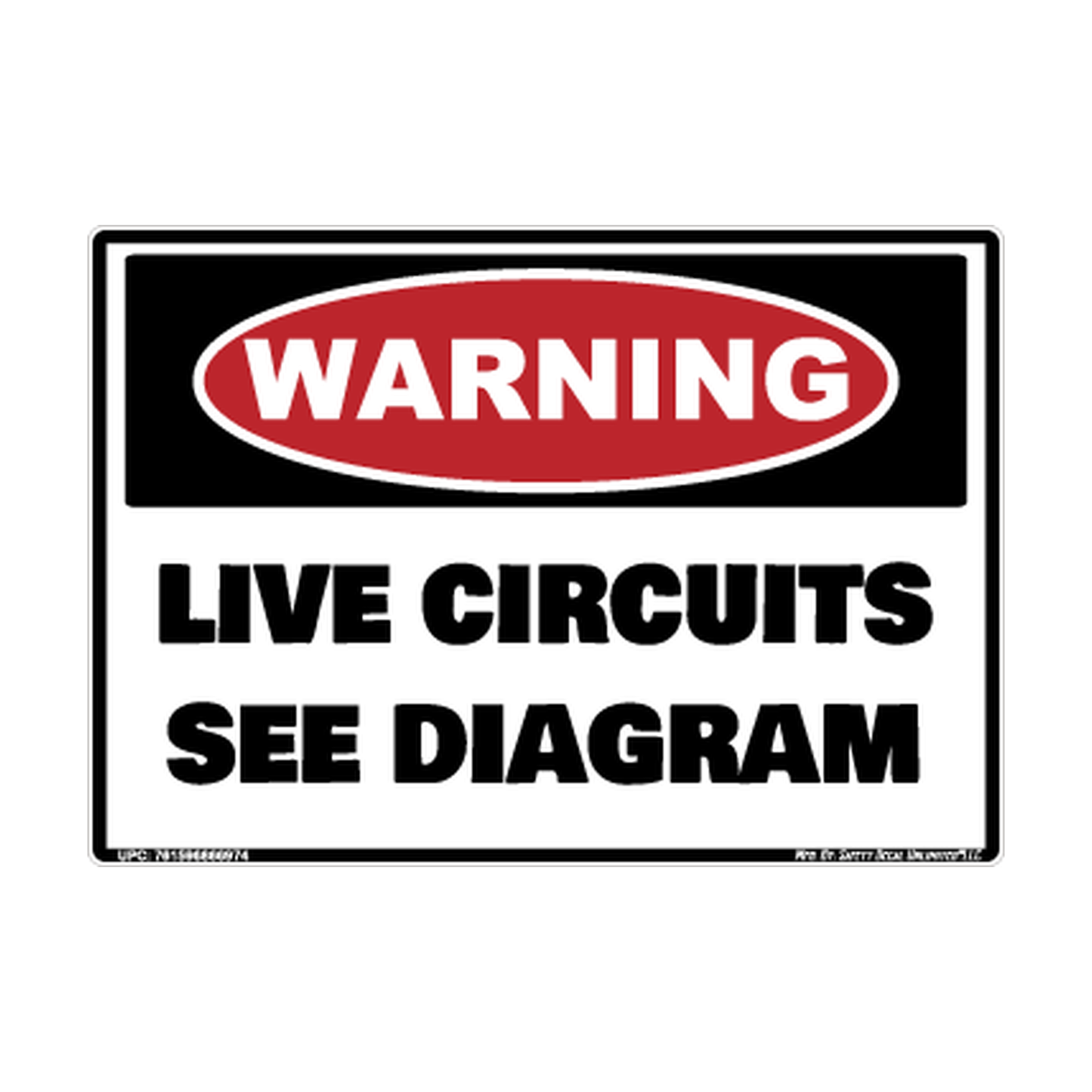 Warning Live Circuits See Diagram Safety Sticker Decal