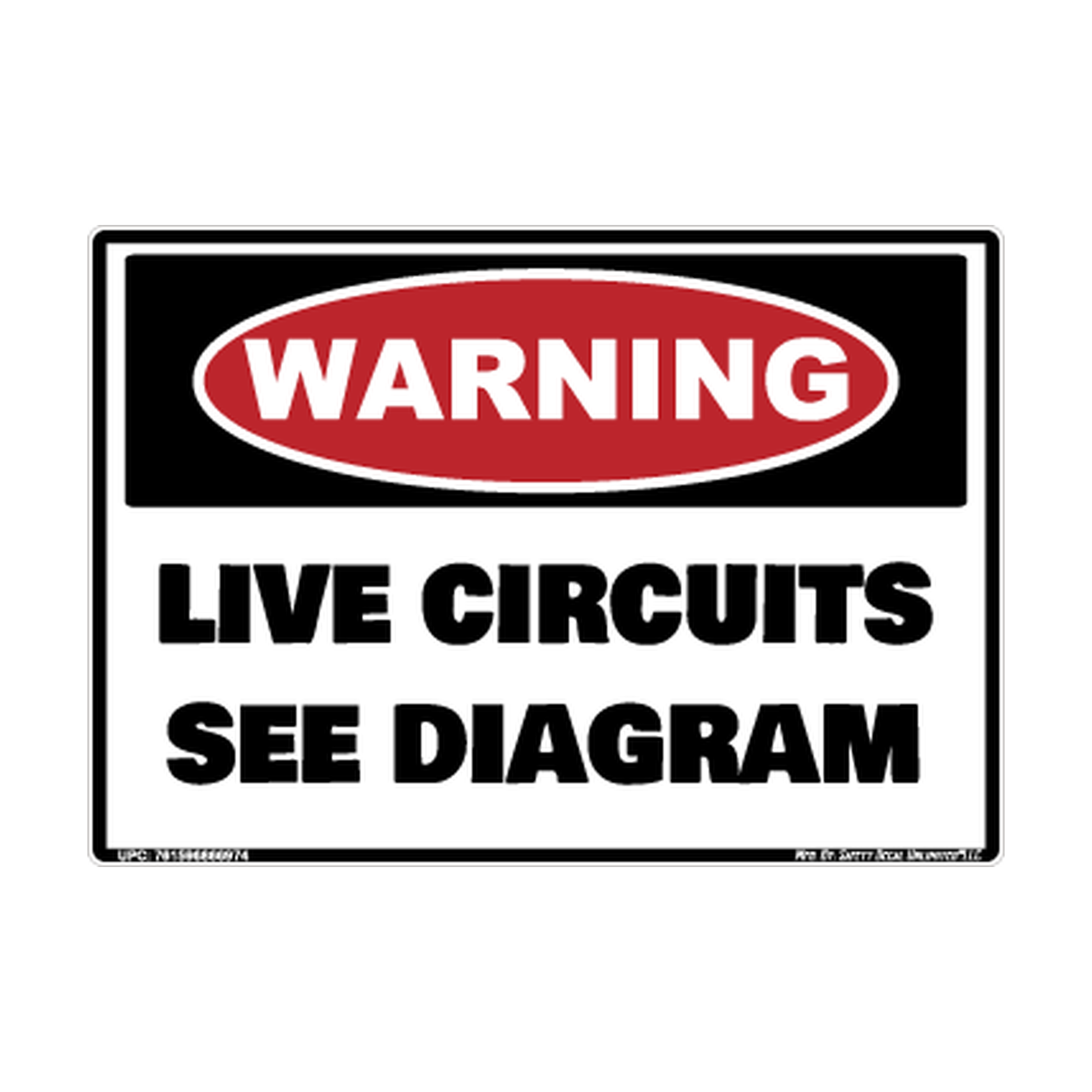 Warning Live Circuits See Diagram Safety Sticker Decal