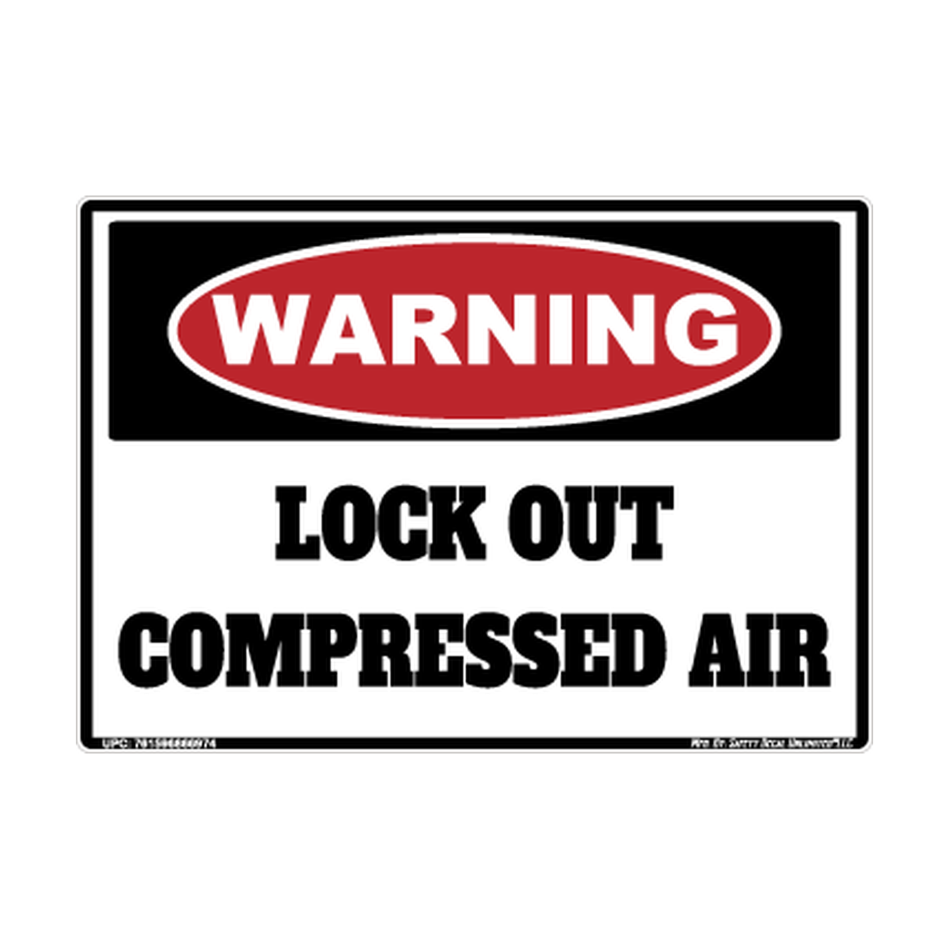Warning Lock Out Compressed Air Safety Sticker Decal