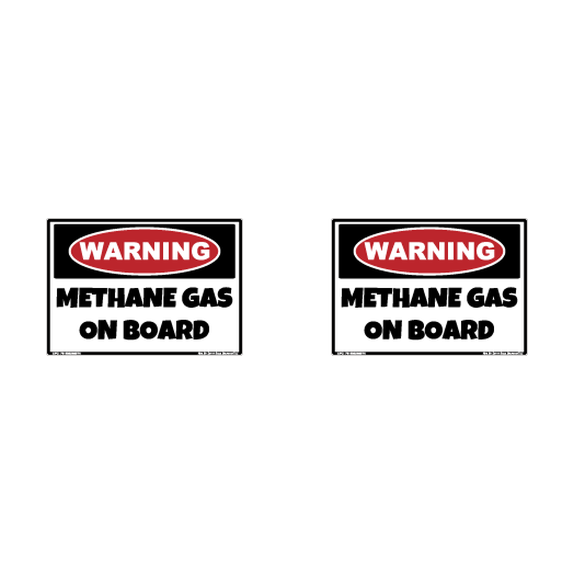 Warning Methane Gas On Board Hard Hat Decal 2pk Sticker Decal