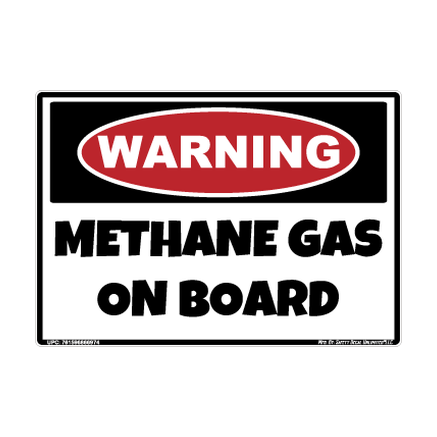 Warning Methane Gas On Board Safety Sticker Decal