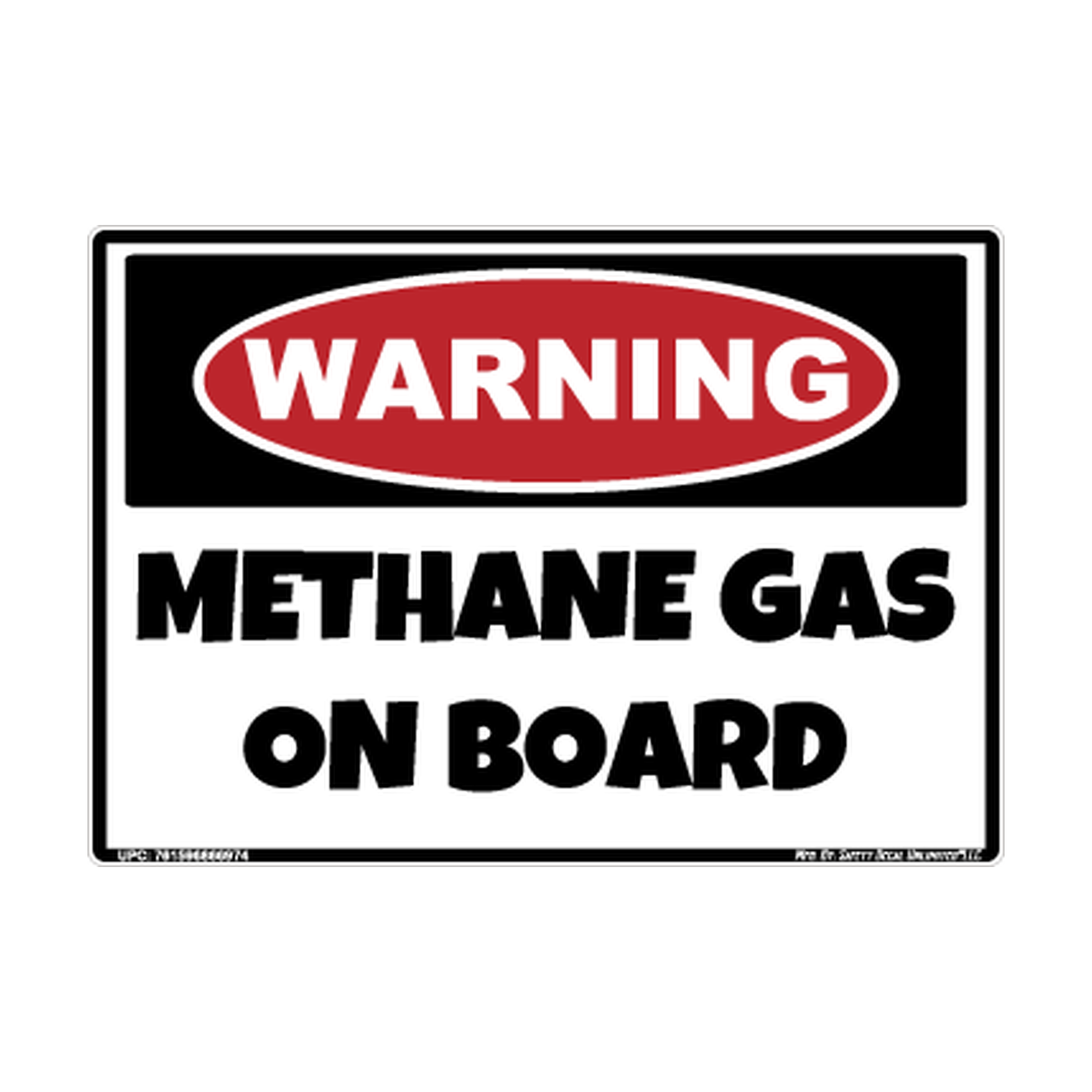 Warning Methane Gas On Board Safety Sticker Decal