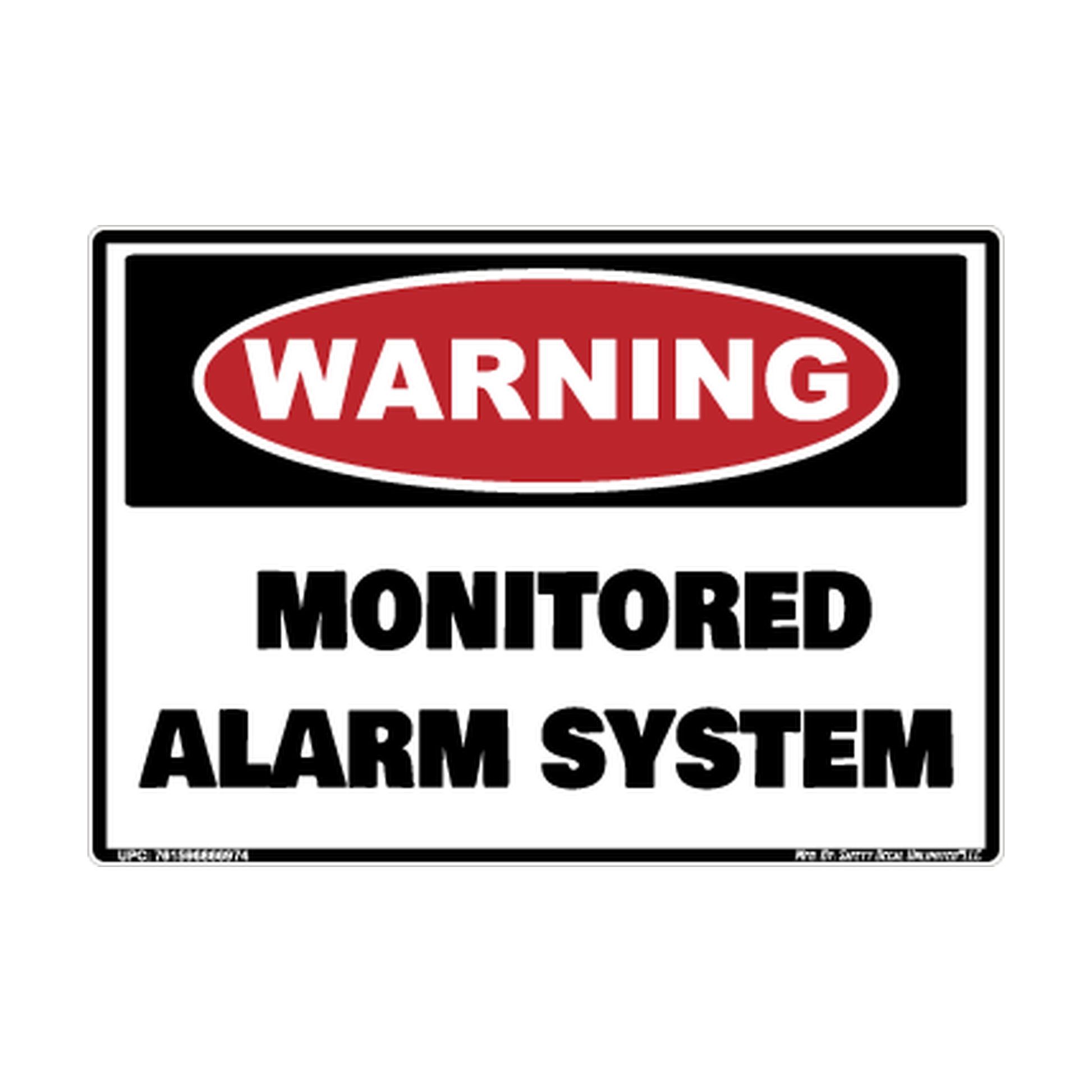 Warning Monitored Alarm System Safety Sticker Decal