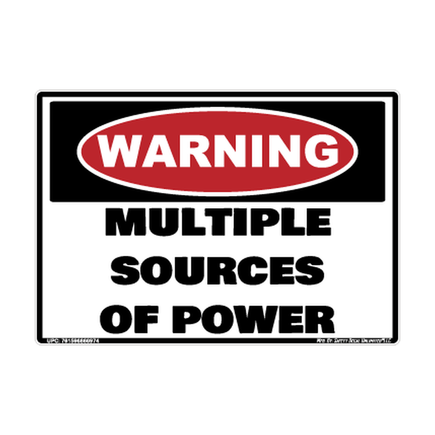 Warning Multiple Sources Of Power Safety Sticker Decal