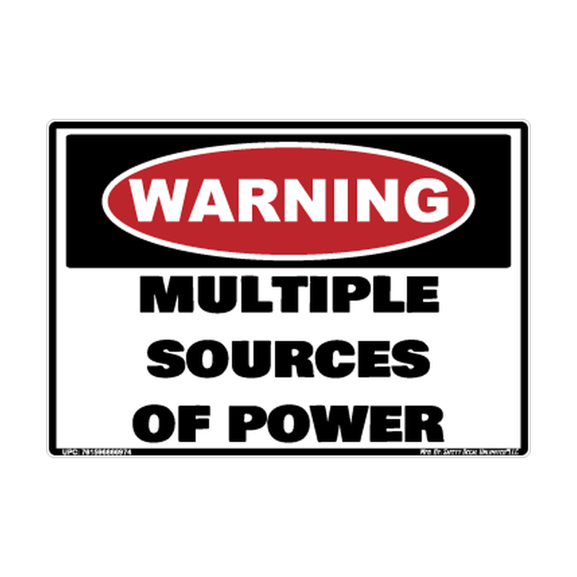 Warning Multiple Sources Of Power Safety Sticker Decal