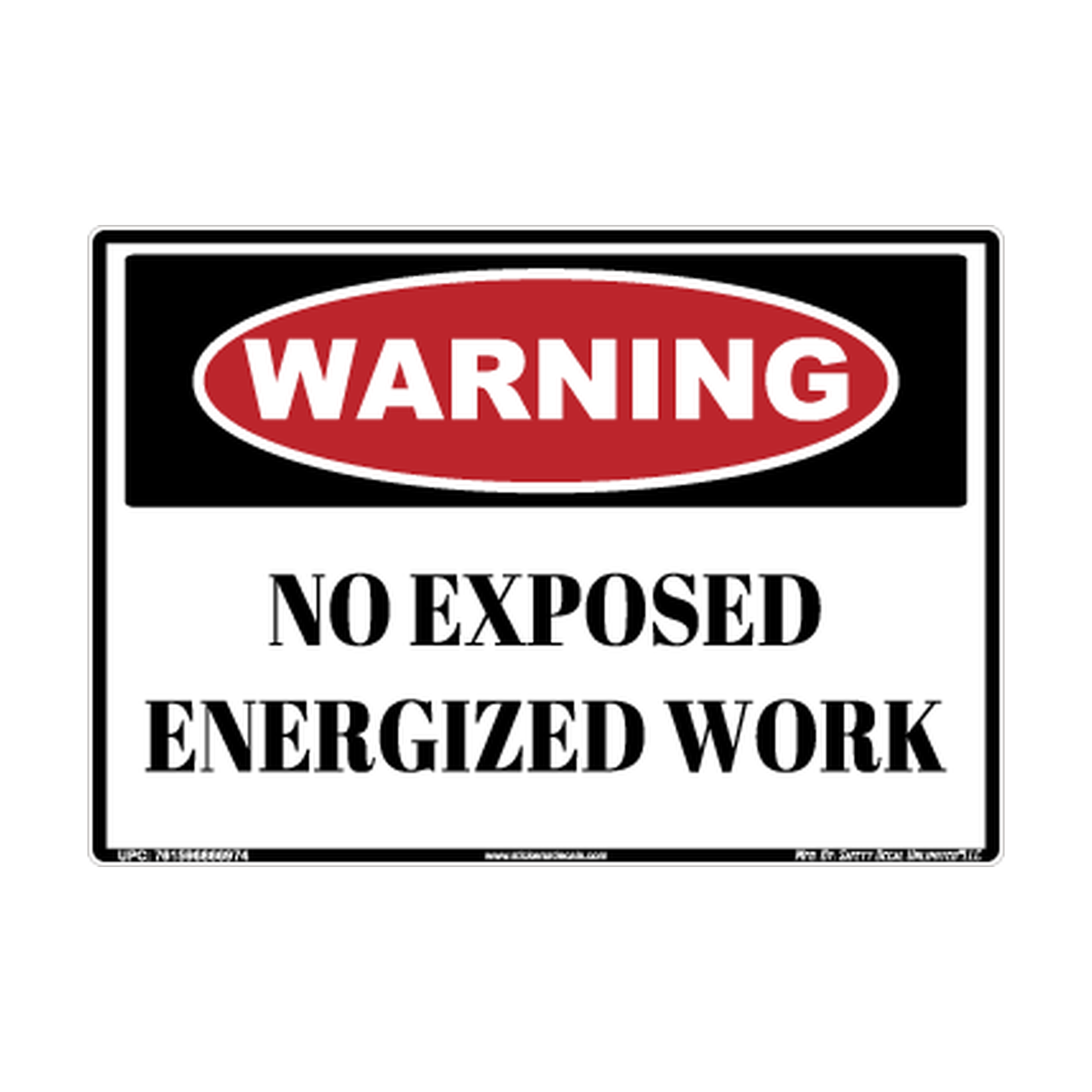 Warning No Exposed Energized Work Safety Sticker Decal