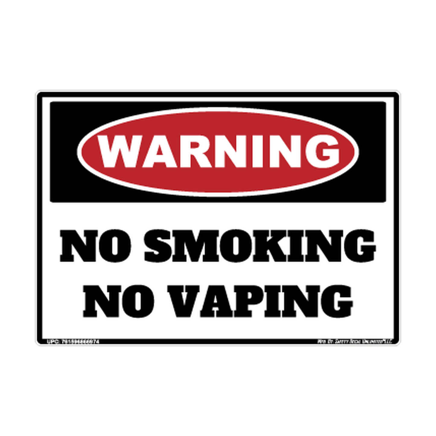 Warning No Smoking No Vaping Safety Sticker Decal