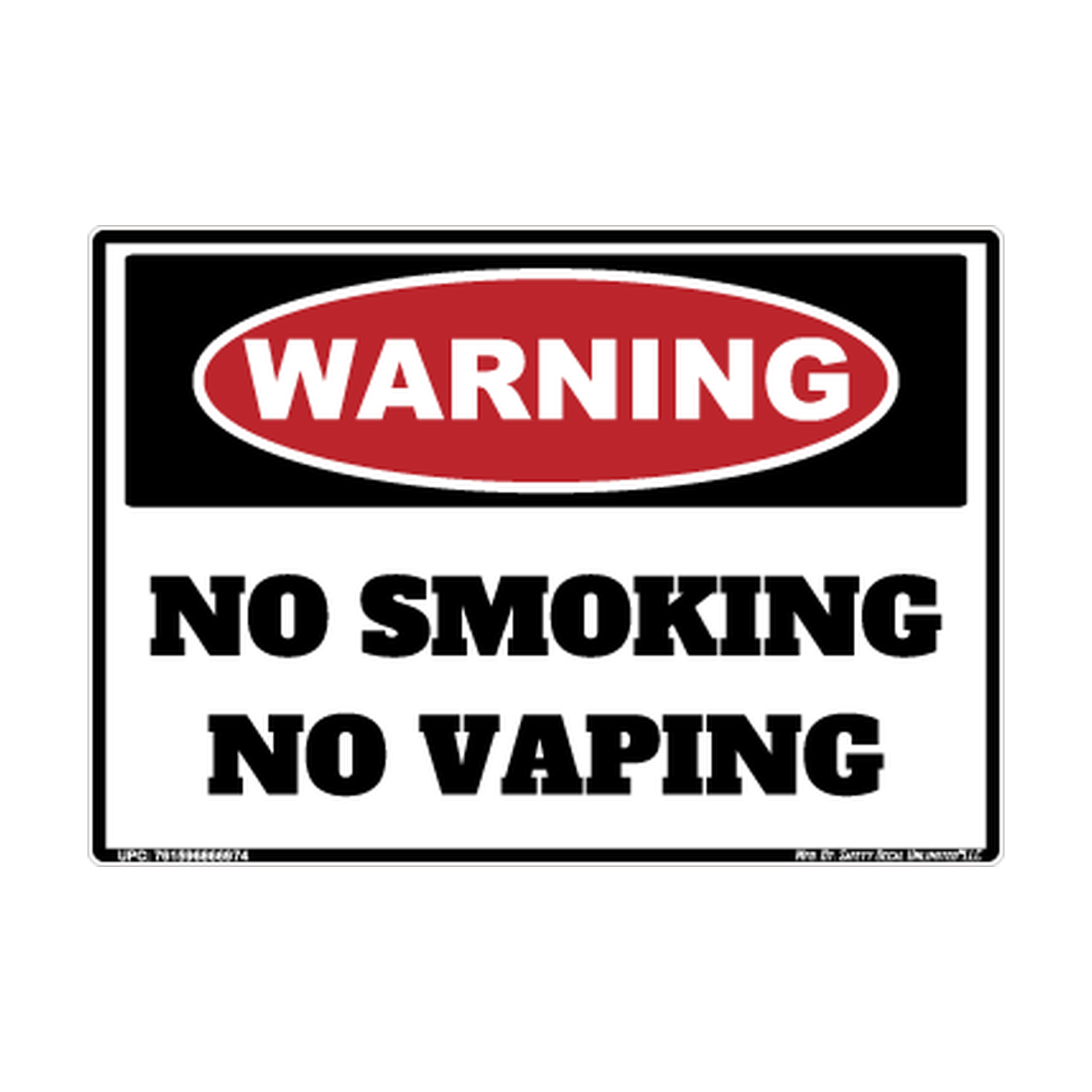 Warning No Smoking No Vaping Safety Sticker Decal