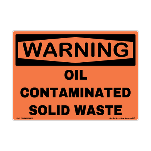 Warning Oil Contaminated Solid Waste Safety Sticker Decal