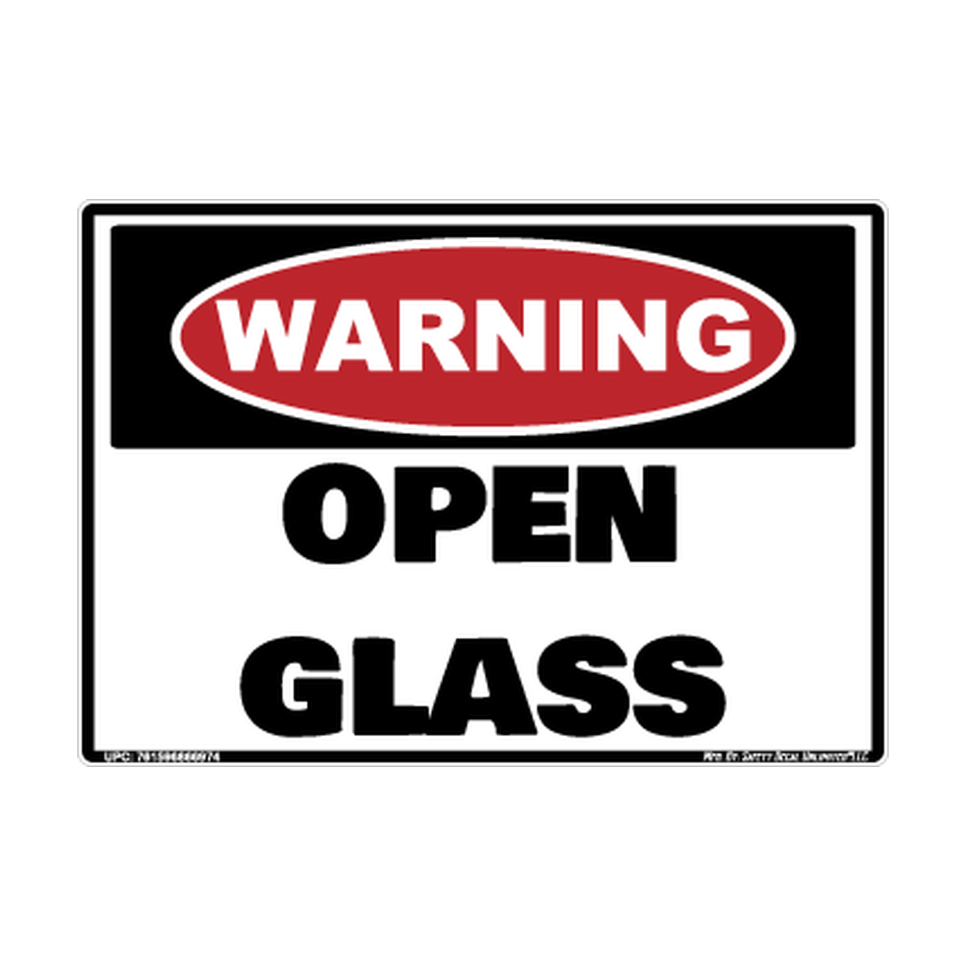 Warning Open Glass Safety Sticker Decal