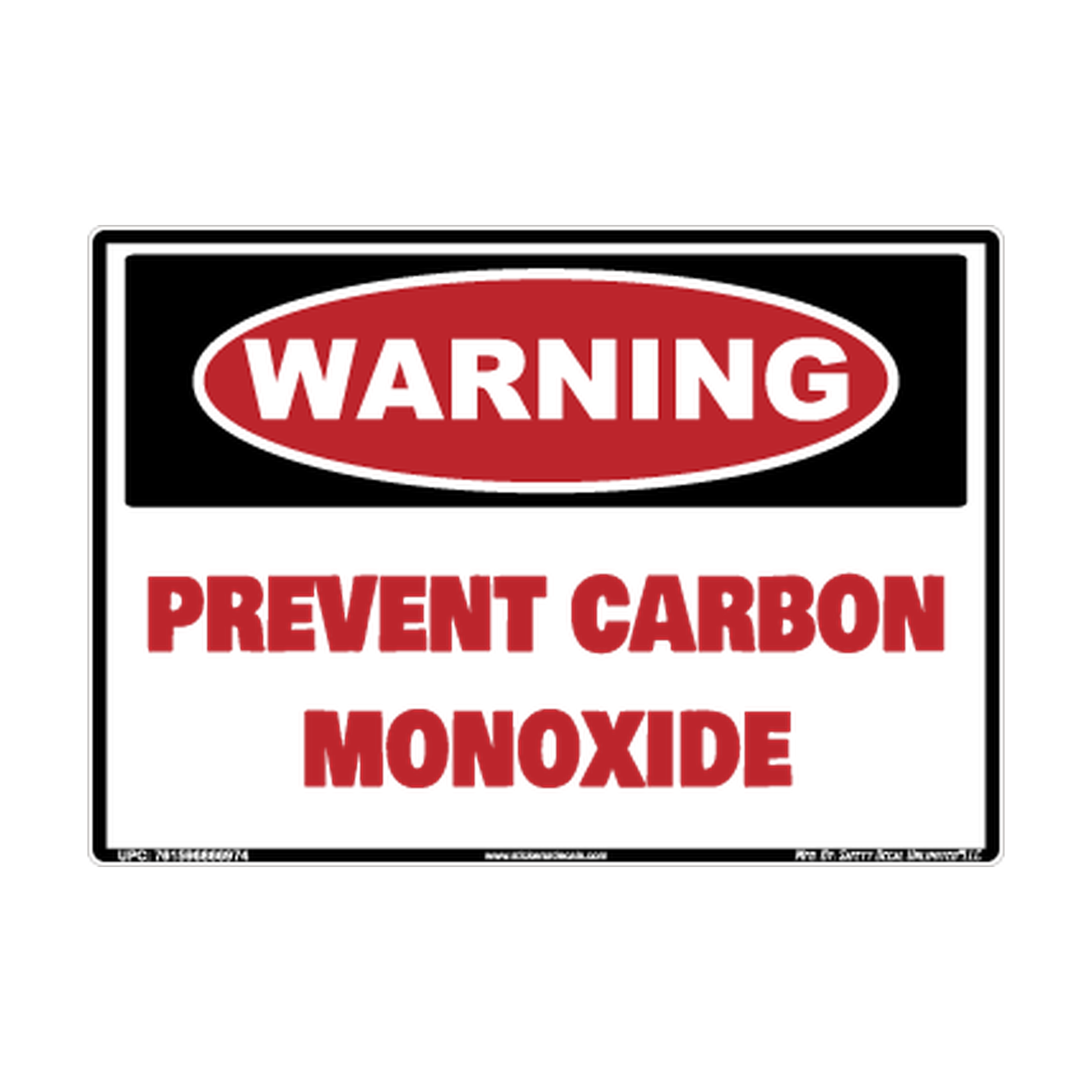 Warning Prevent Carbon Monoxide Safety Sticker Decal
