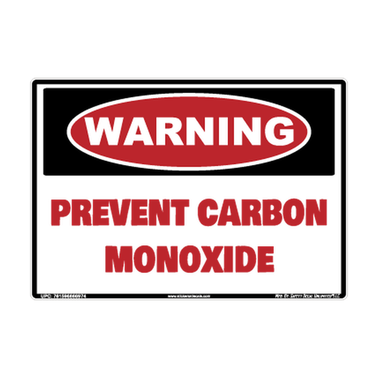 Warning Prevent Carbon Monoxide Safety Sticker Decal