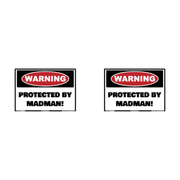 Warning Protected by Madman two-pack hard hat decals