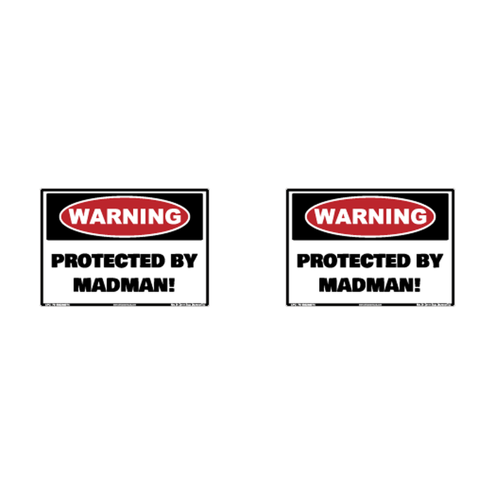 Warning Protected By Madman Hard Hat Decal 2pk Sticker Decal