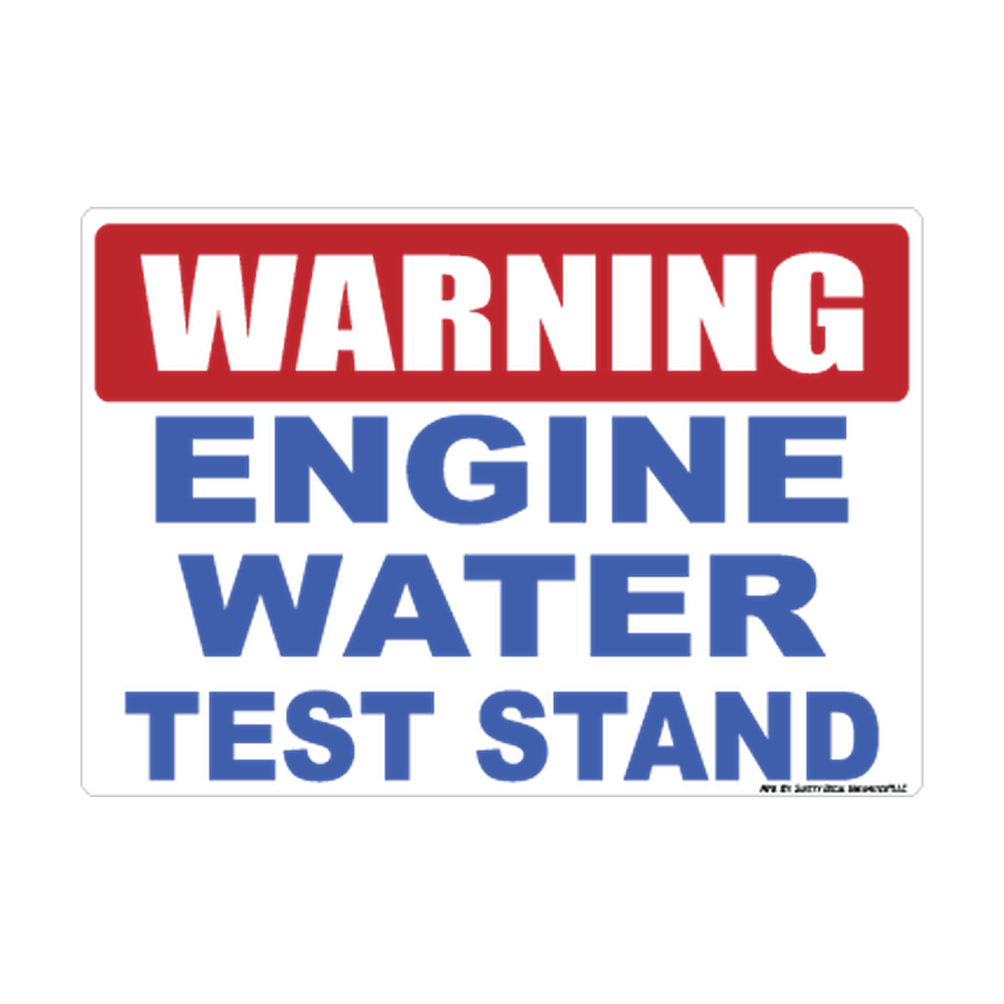 Warning Red Head Engine Water Test Stand Safety Sticker Decal