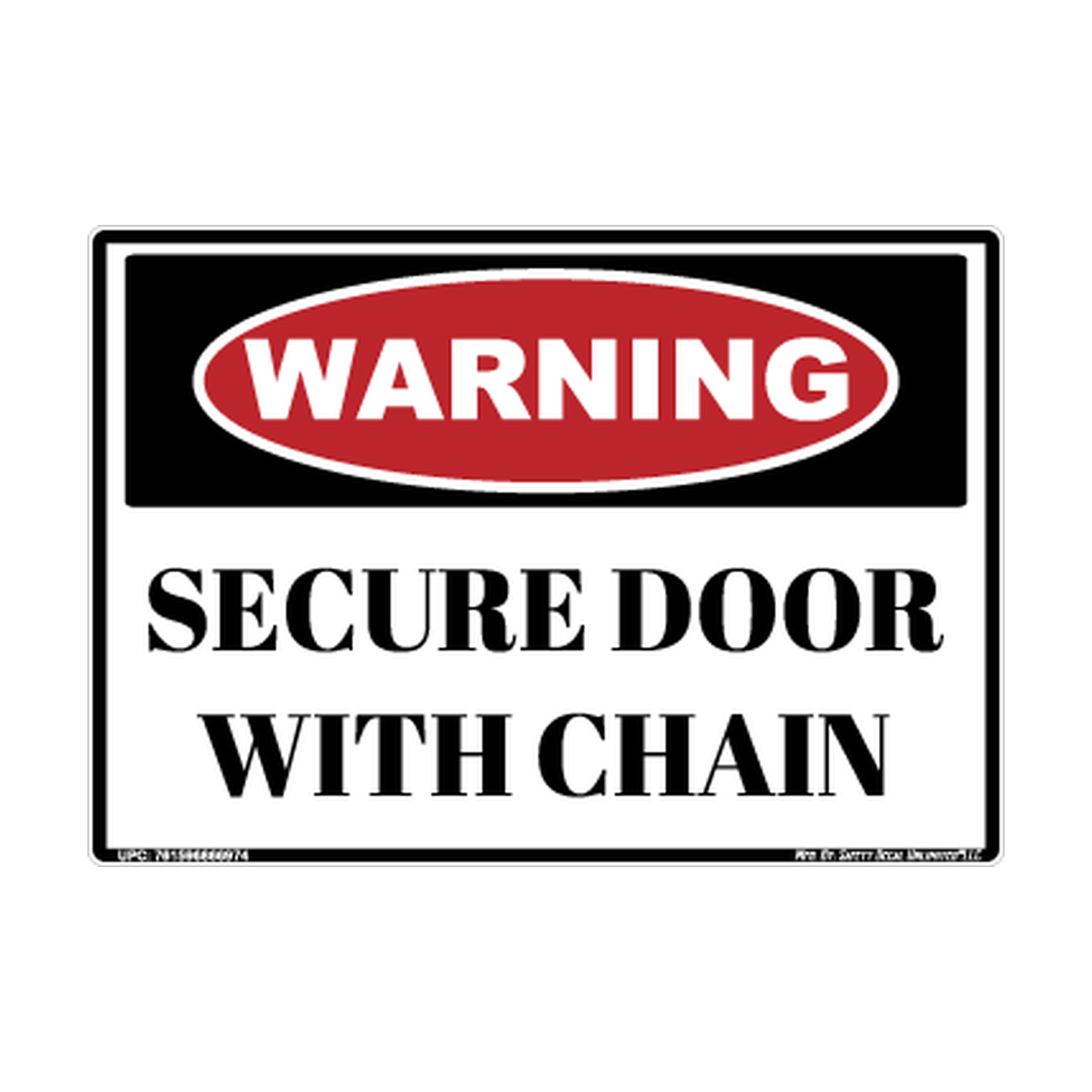 Warning Secure Door With Chain Safety Sticker Decal