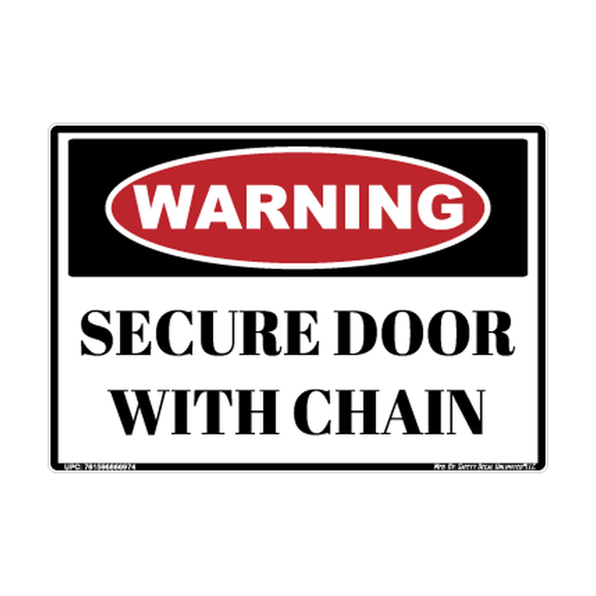 Warning Secure Door With Chain Safety Sticker Decal