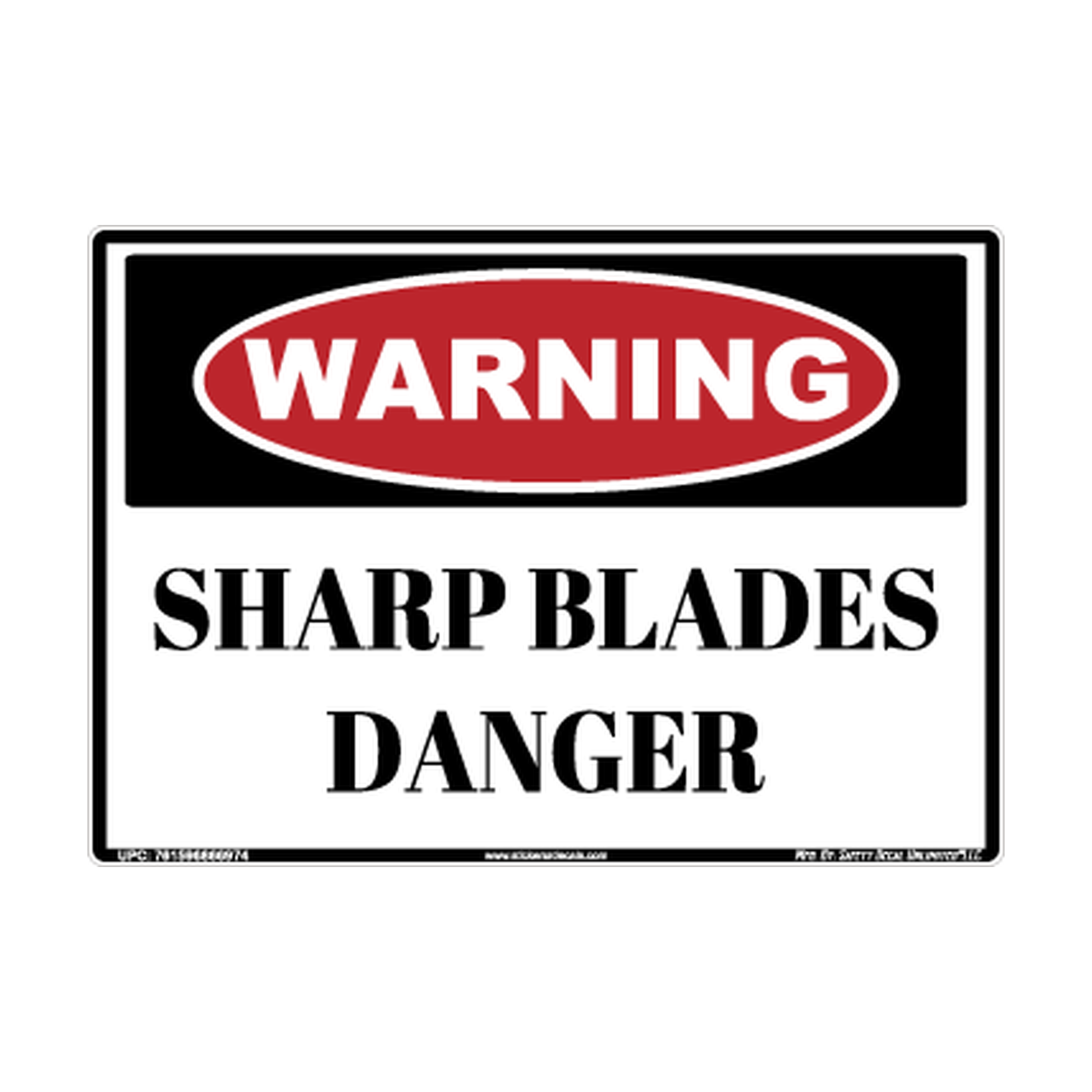 Warning Sharp Blades Danger Safety Sticker Decal