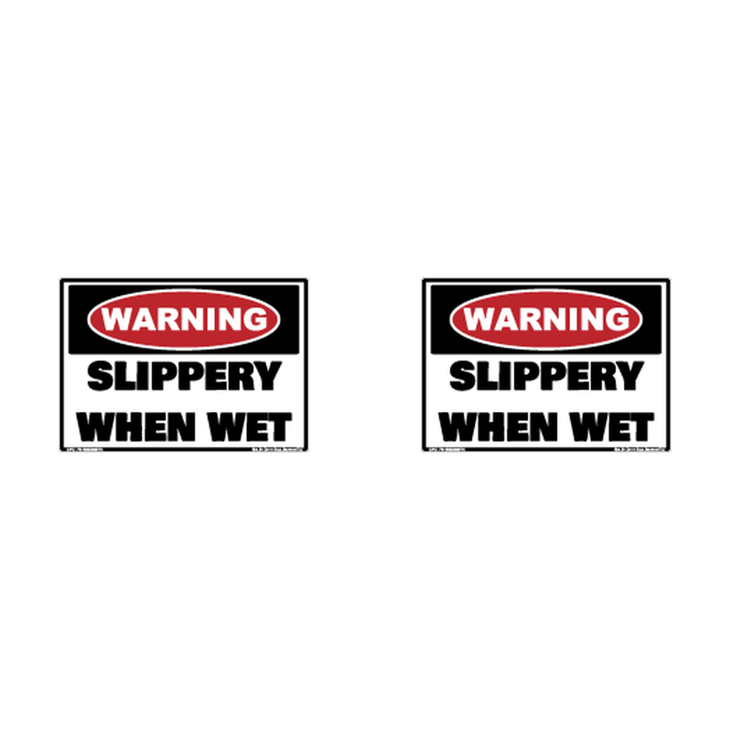 Warning Slippery When Wet Hard Hat Decal 2pk Sticker Decal