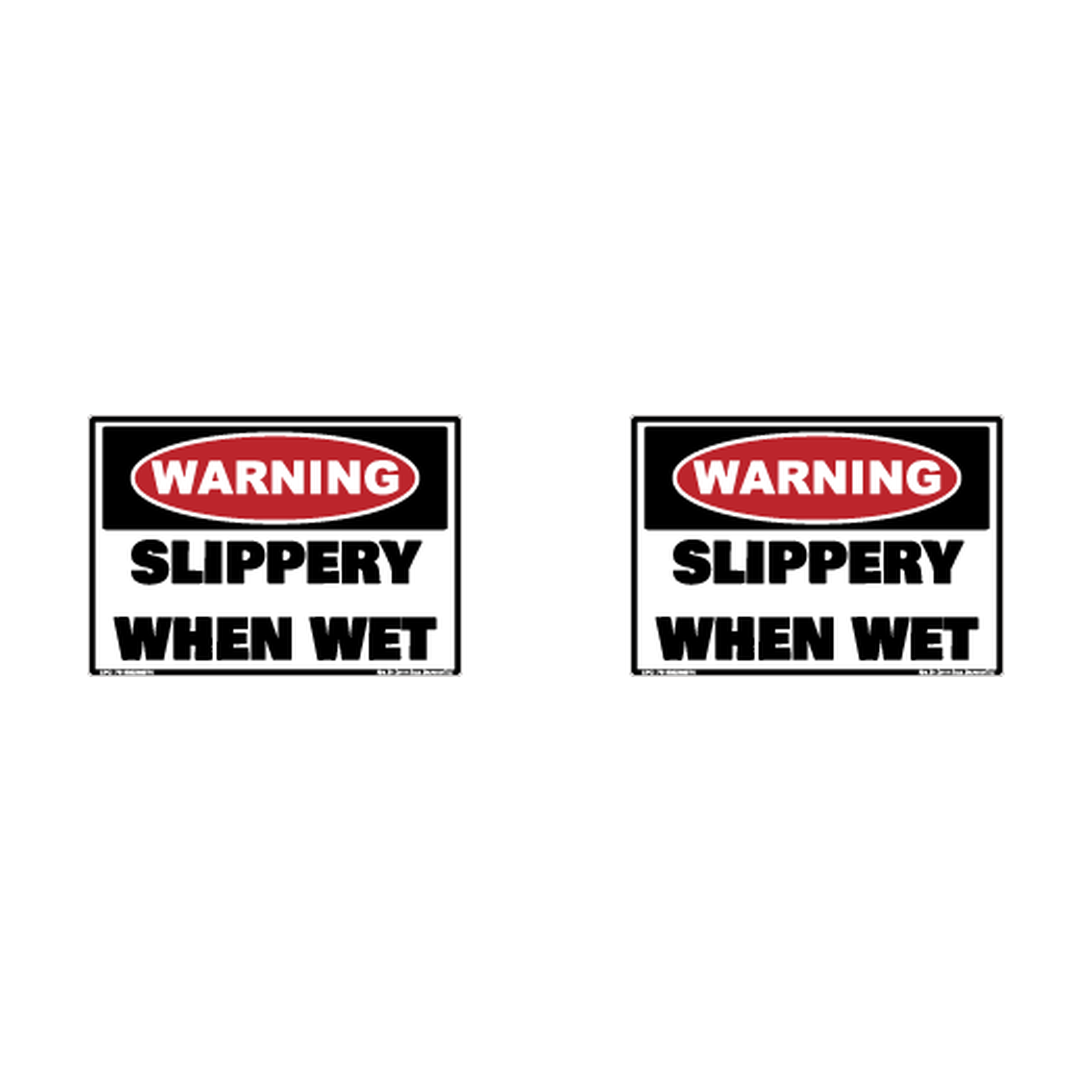 Warning Slippery When Wet Hard Hat Decal 2pk Sticker Decal