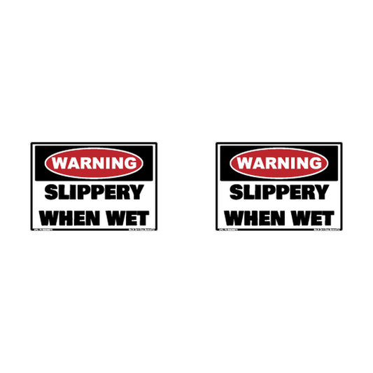 Warning Slippery When Wet Hard Hat Decal 2pk Sticker Decal