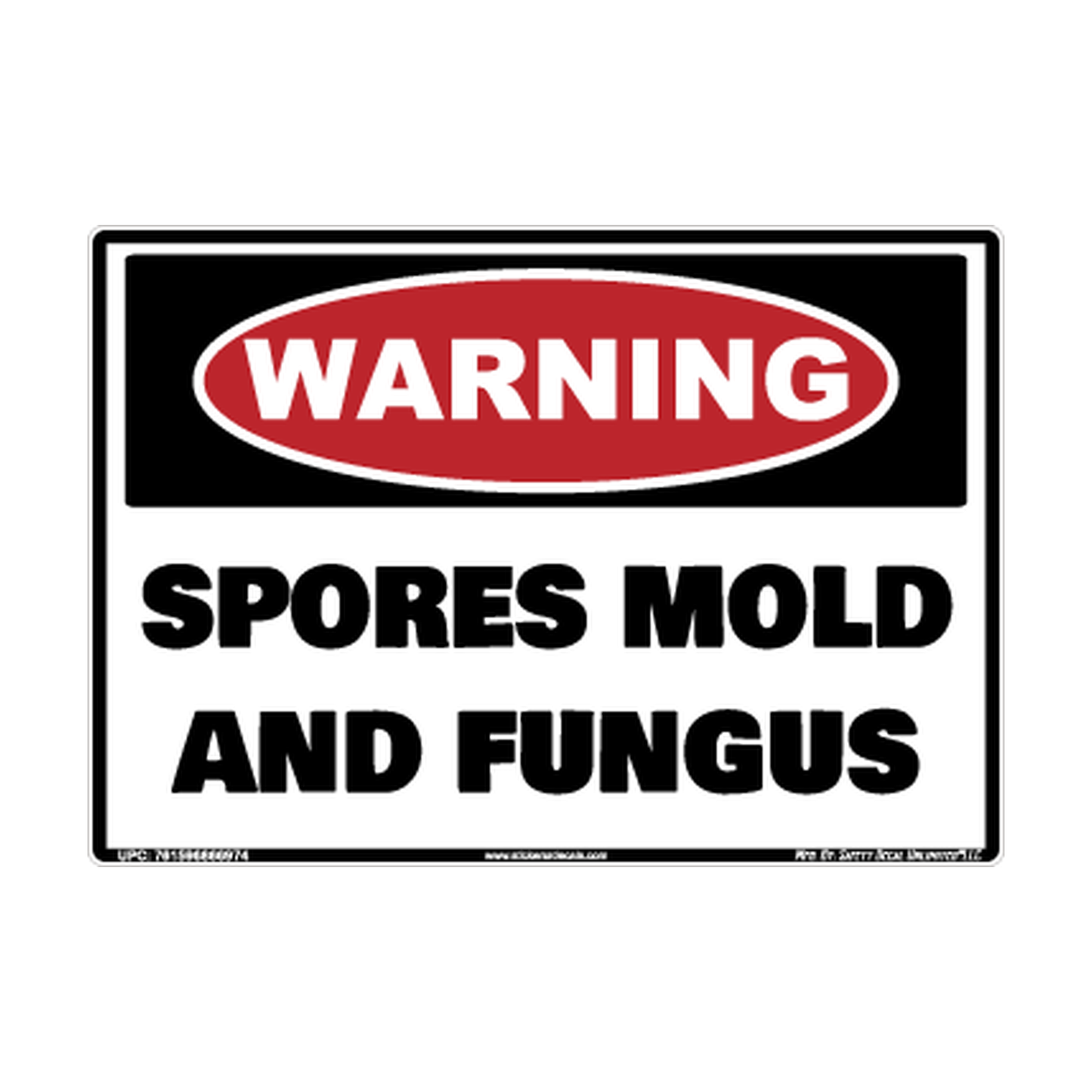 Warning Spores Mold And Fungus Safety Sticker Decal