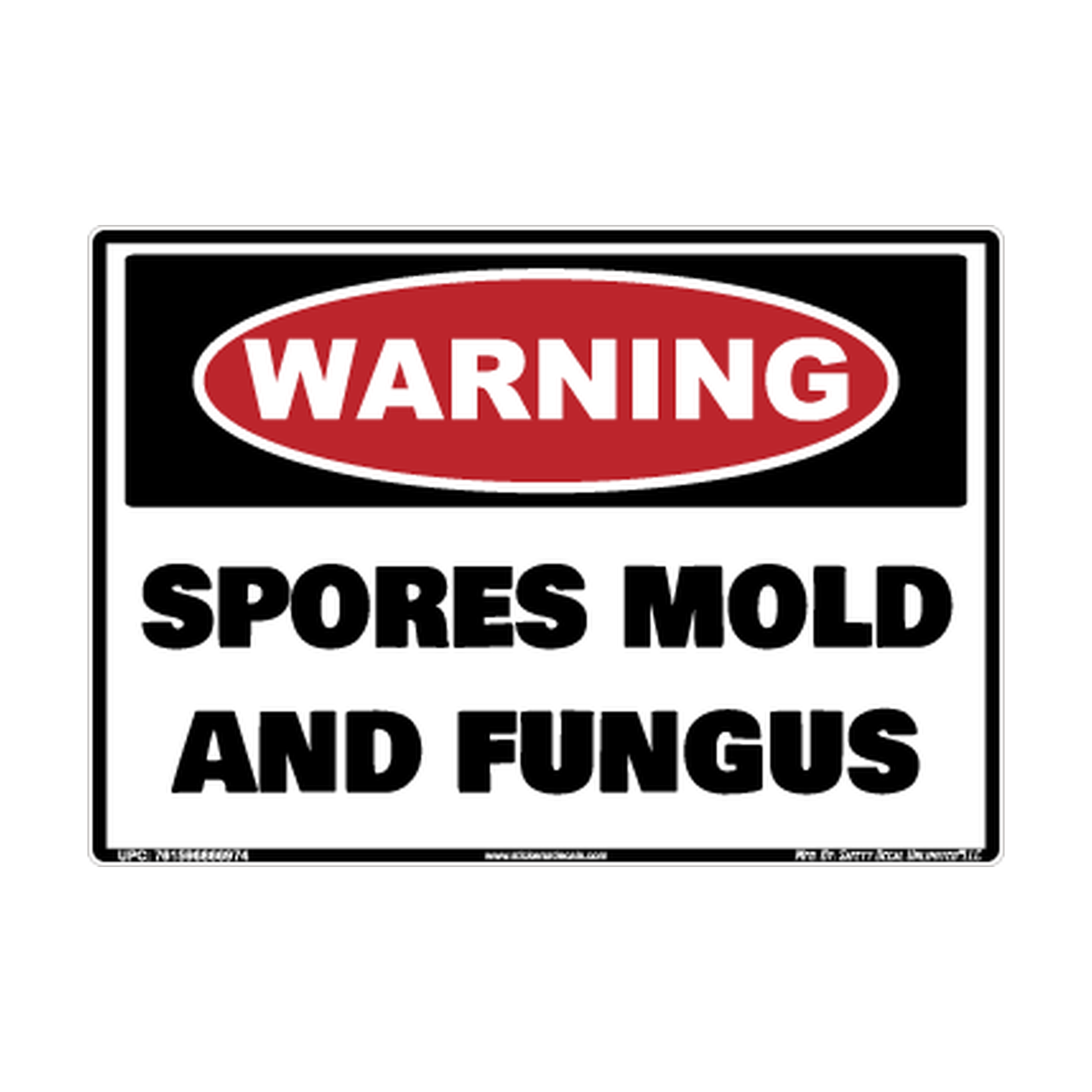 Warning Spores Mold And Fungus Safety Sticker Decal