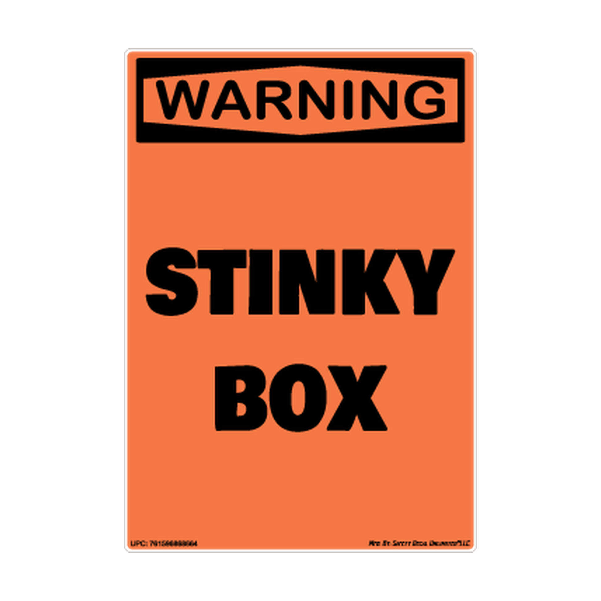 Warning Stinky Box Safety Sticker Decal