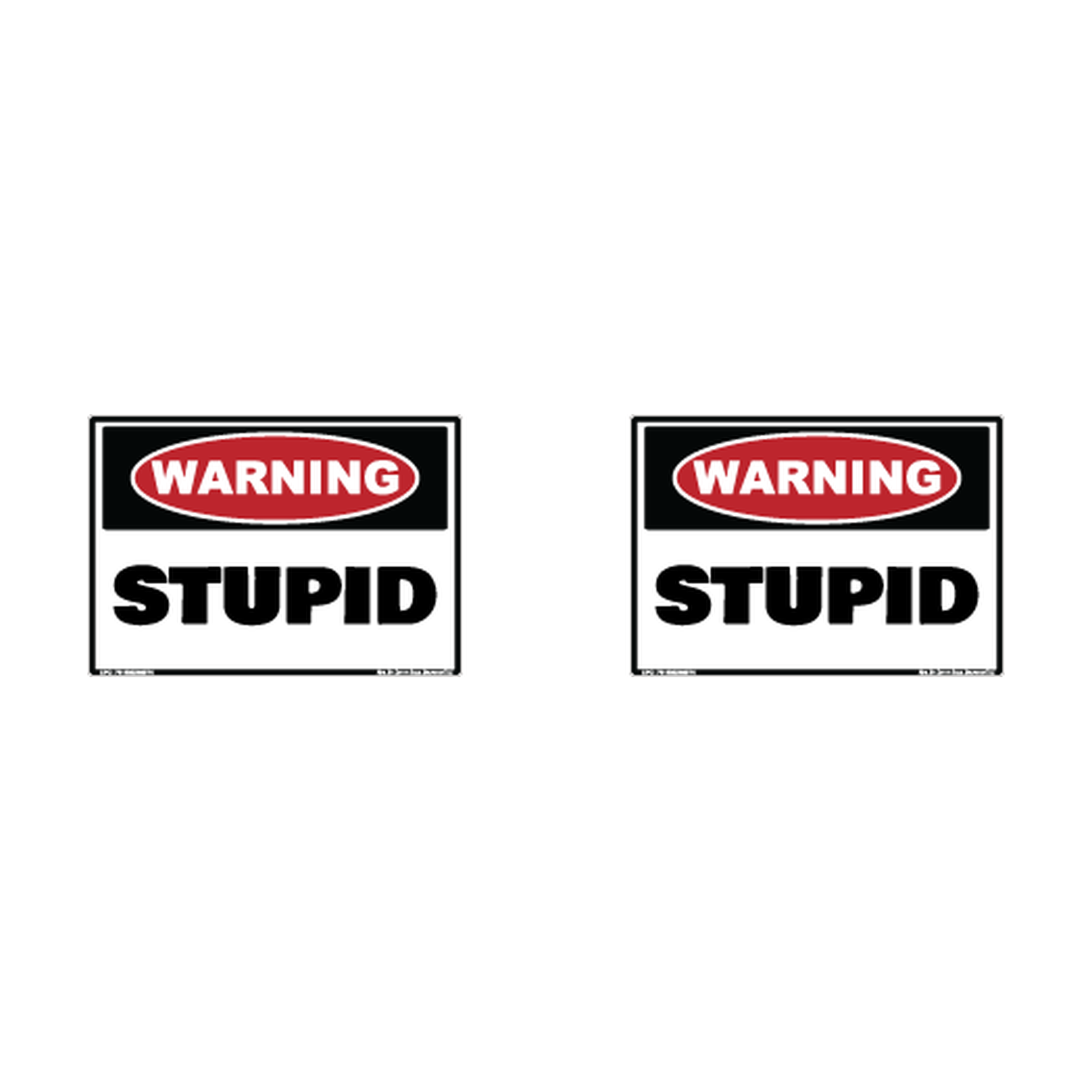Warning Stupid Hard Hat Decal 2pk Sticker Decal