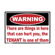 Warning Tenant Can Hurt You adhesive novelty decal